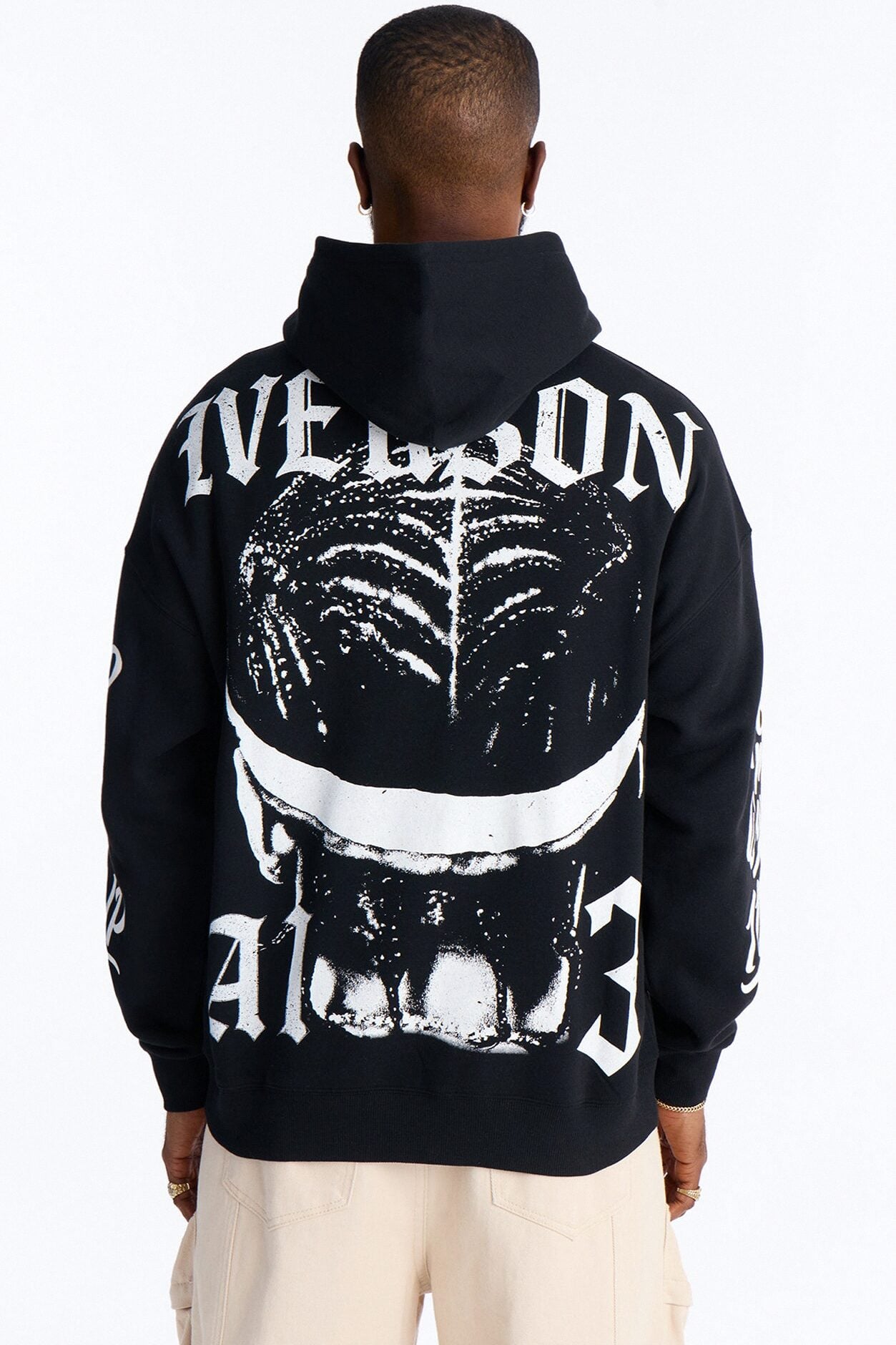Allen Iverson MVP Embroidery Patch Oversized Hoodie - Black image 4