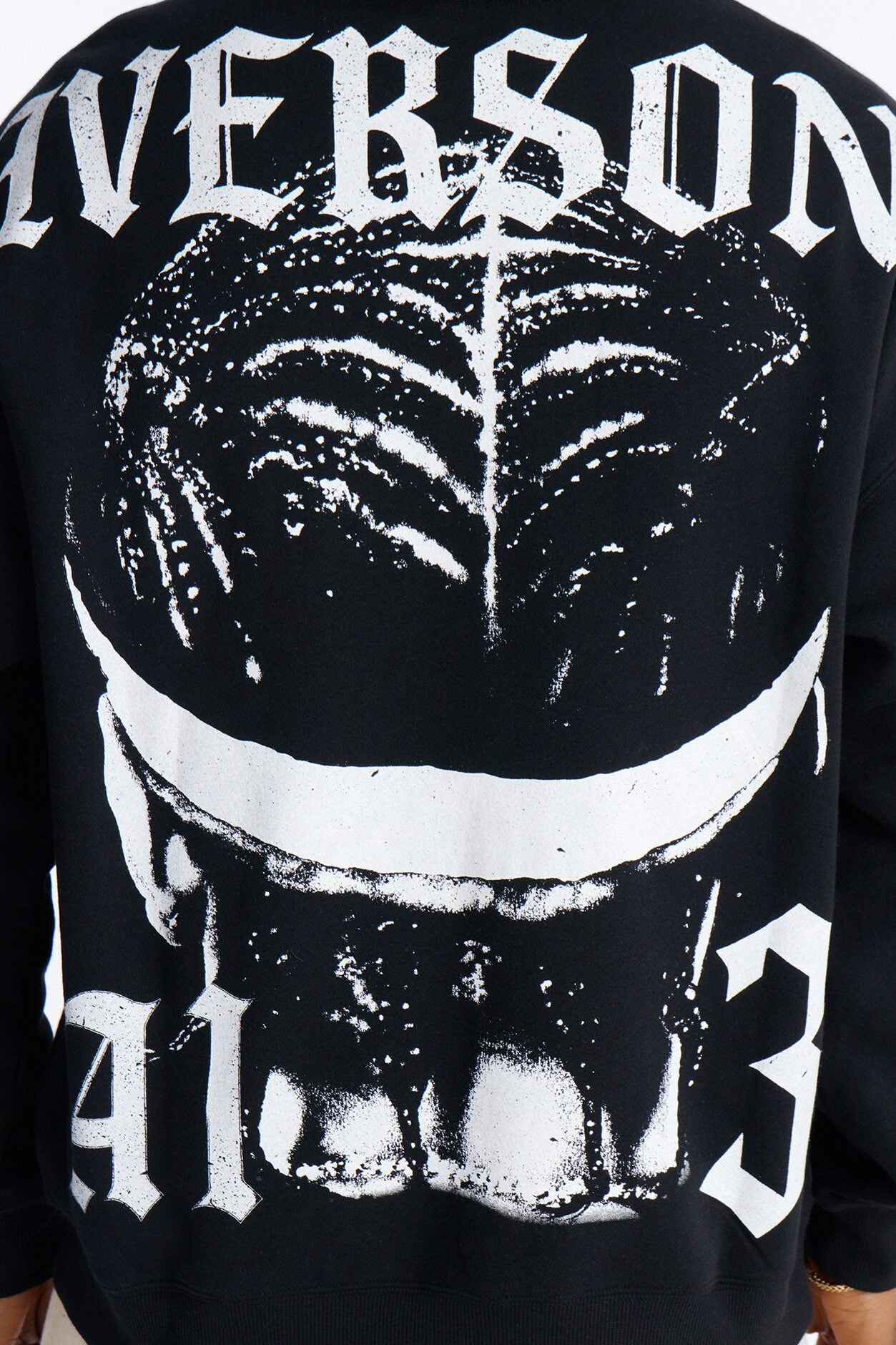 Allen Iverson MVP Embroidery Patch Oversized Hoodie - Black image 5