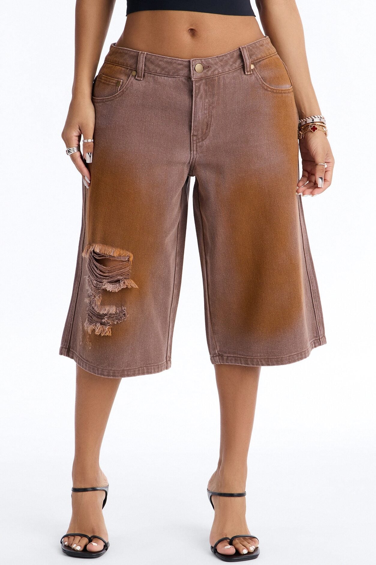 Can't Be Saved Washed Twill Bermuda Short - Brown image 2