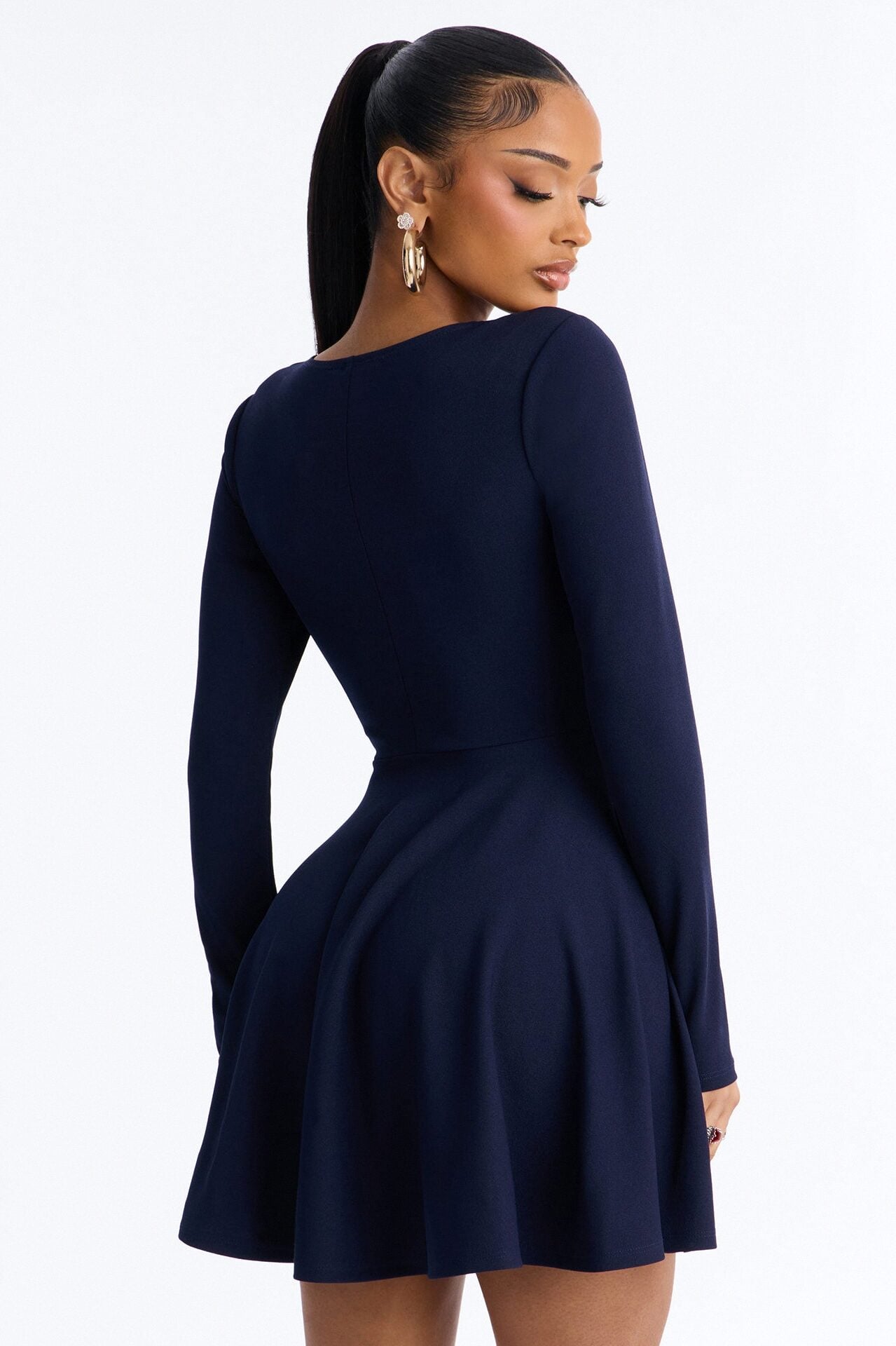 Alena Long Sleeve Mini Dress - Navy image 3