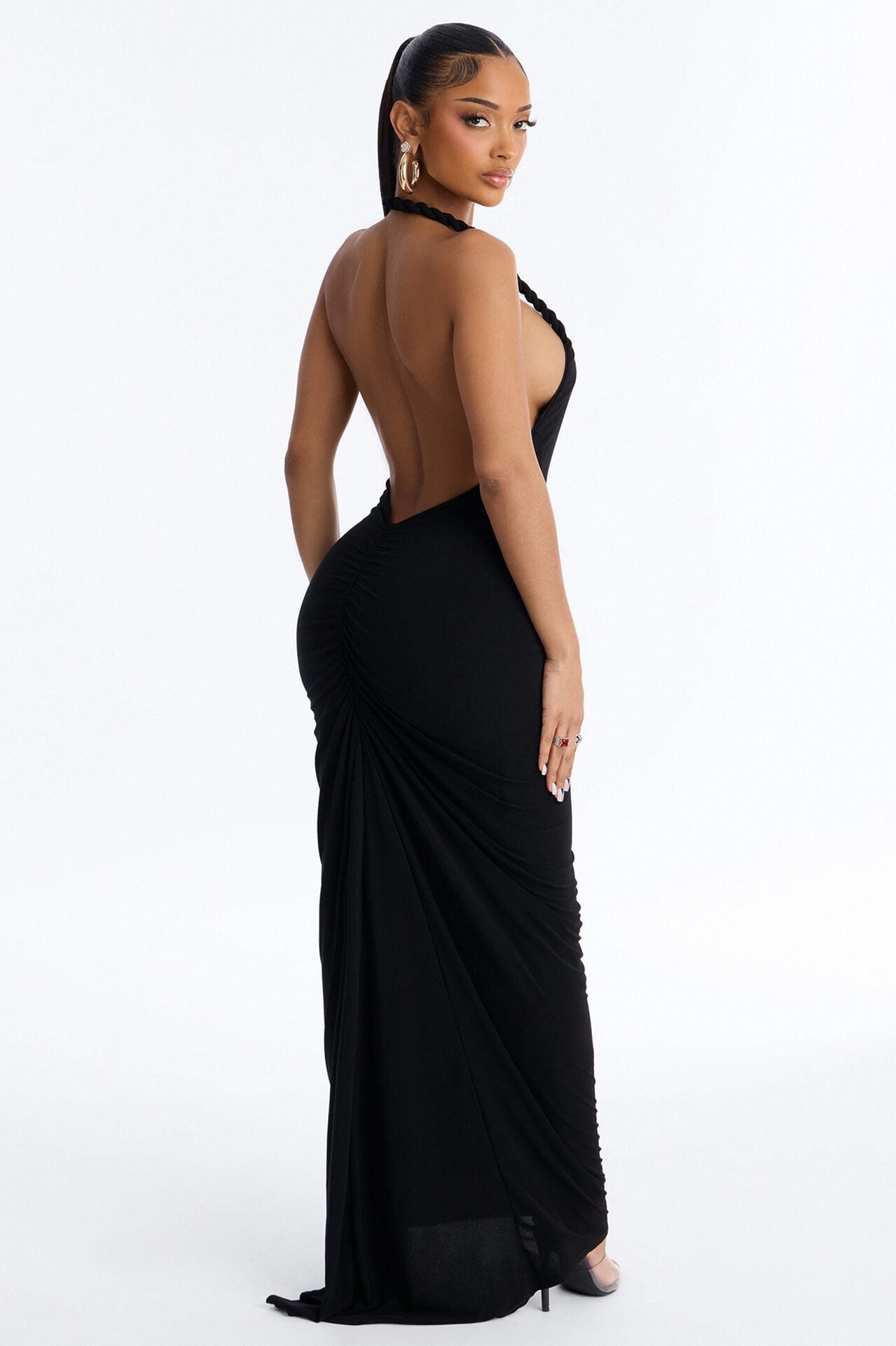 Sabina Twist Backless Maxi Dress - Black image 4