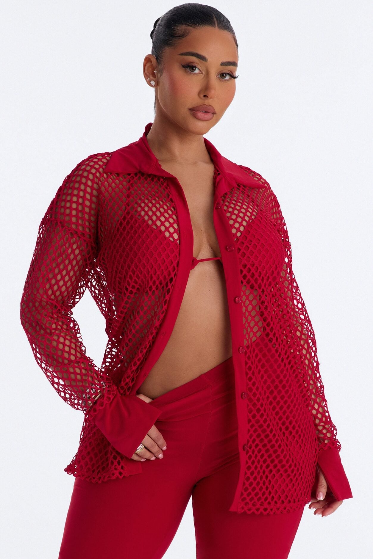 Catch Me 3 Piece Pant Set - Red image 2