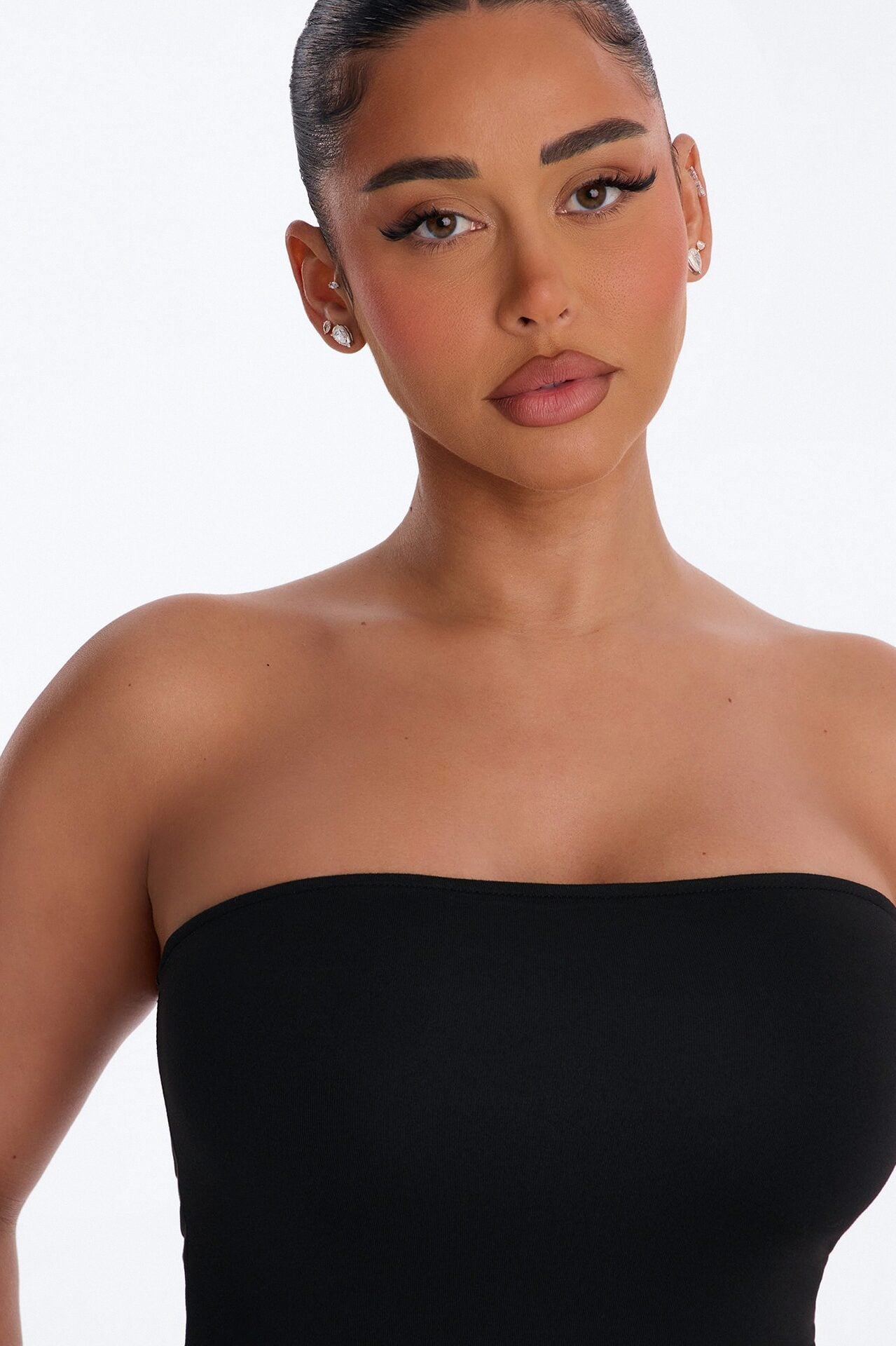 Kimmy Double Lined Strapless Midi Dress - Black image 3