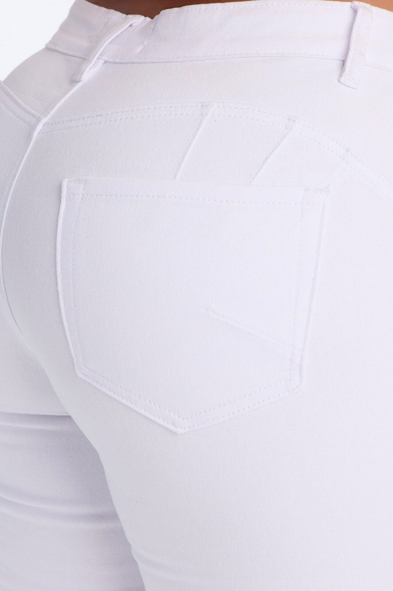 Tulsa Booty Lifting High Rise Stretch Denim Bermuda Shorts - White image 3