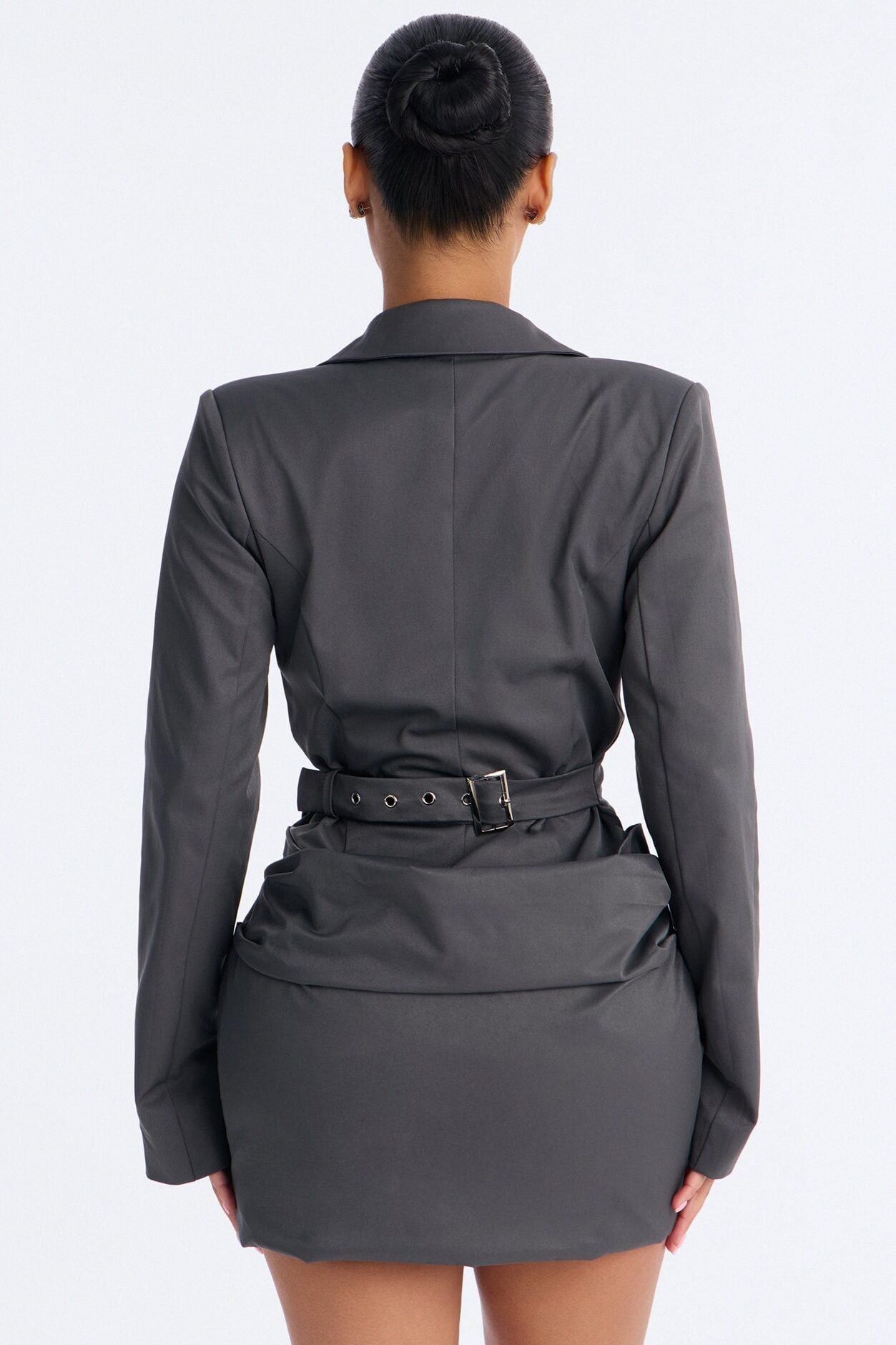 Hooked On You Pleated Mini Dress - Dark Grey image 3