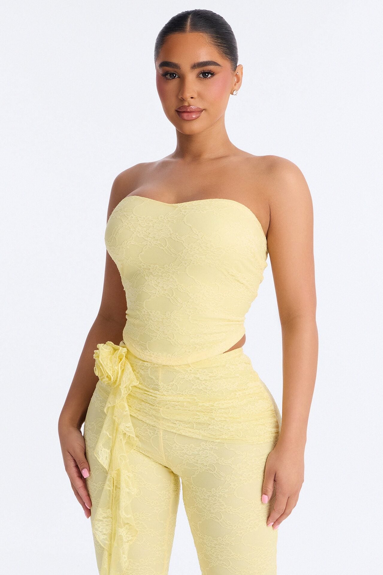 Rosetta Lace Pant Set - Yellow image 2