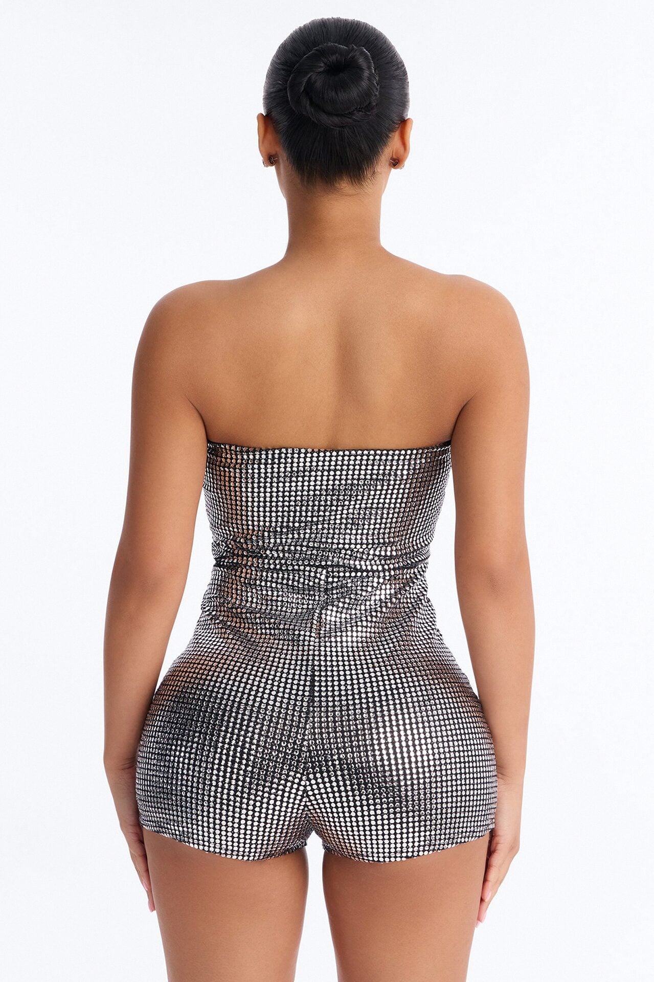 Disco Dancing Micro Short Romper - Black image 3