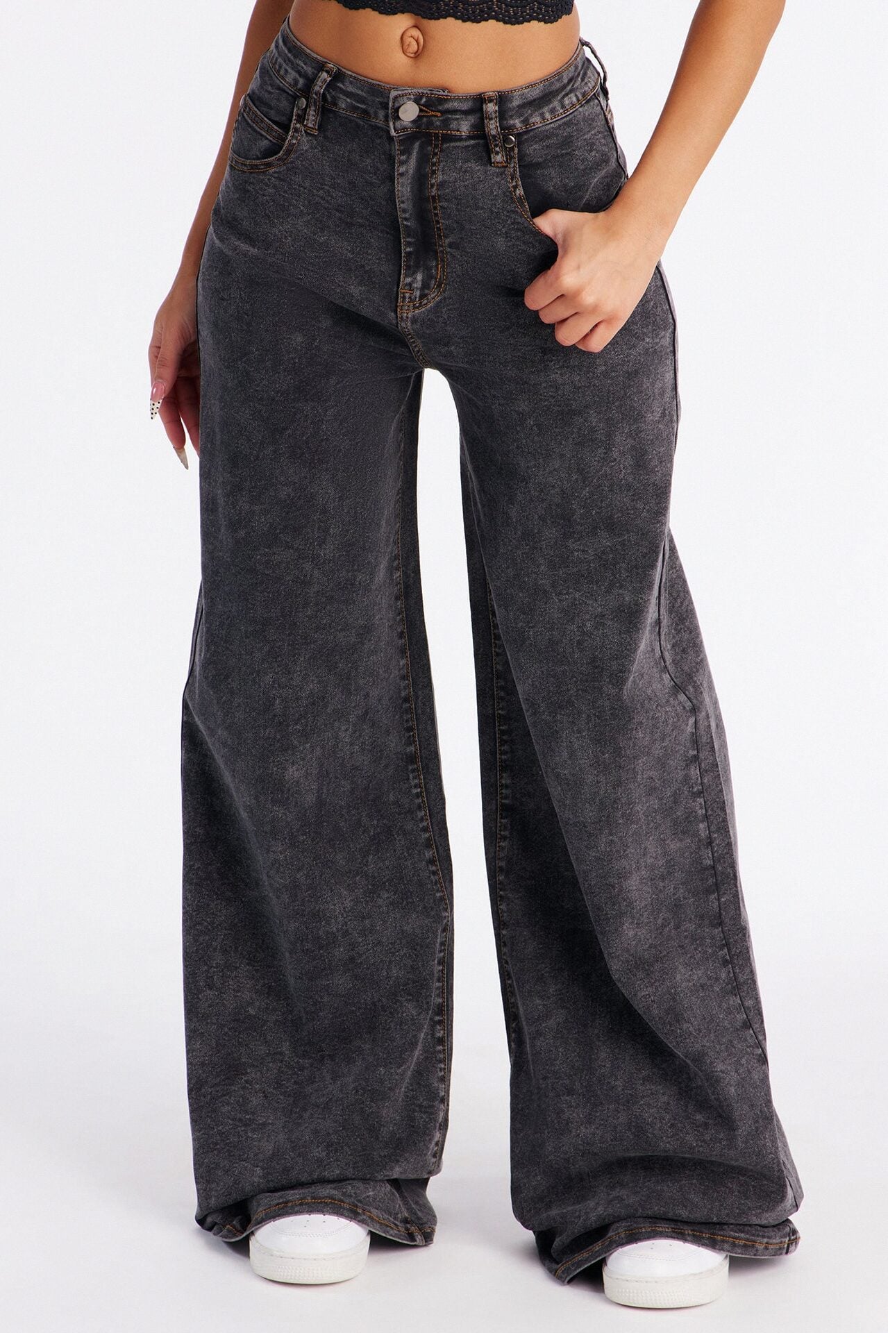 Good Ol Days Wide Leg Jeans - Black Wash image 2