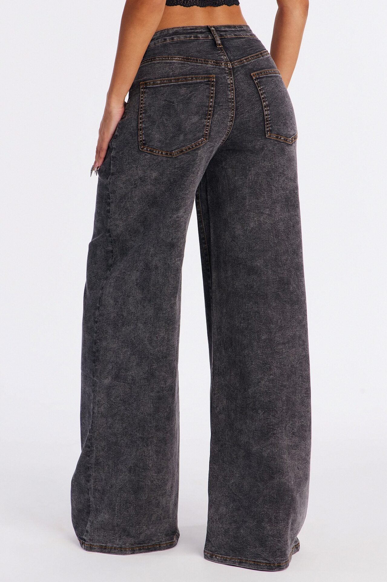 Good Ol Days Wide Leg Jeans - Black Wash image 3
