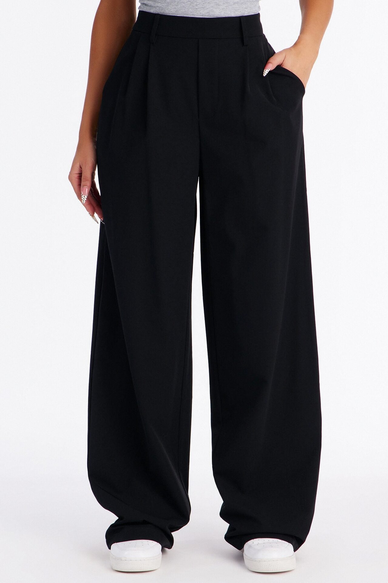 On the Go Breathable Wrinkle Free Wide Leg Pant - Black image 2