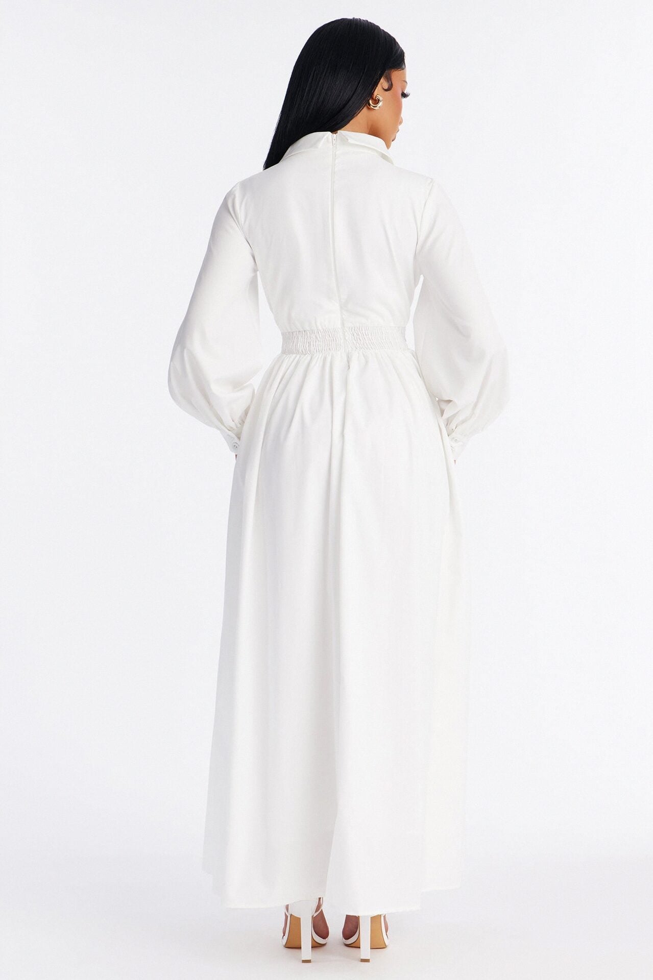 Muse In Motion Ruched Maxi Dress - White image 3