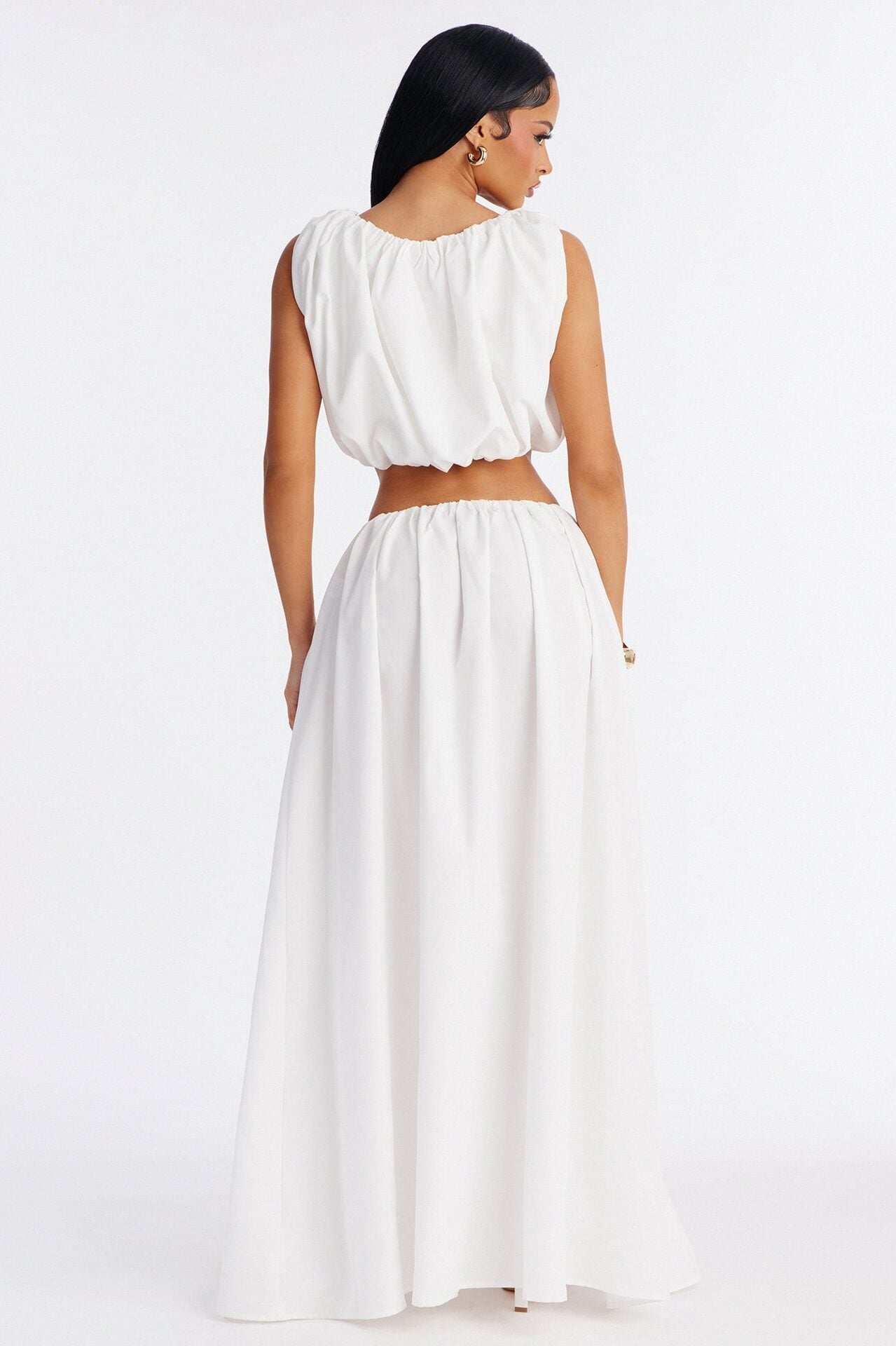 Willow Poplin Maxi Skirt - White image 3