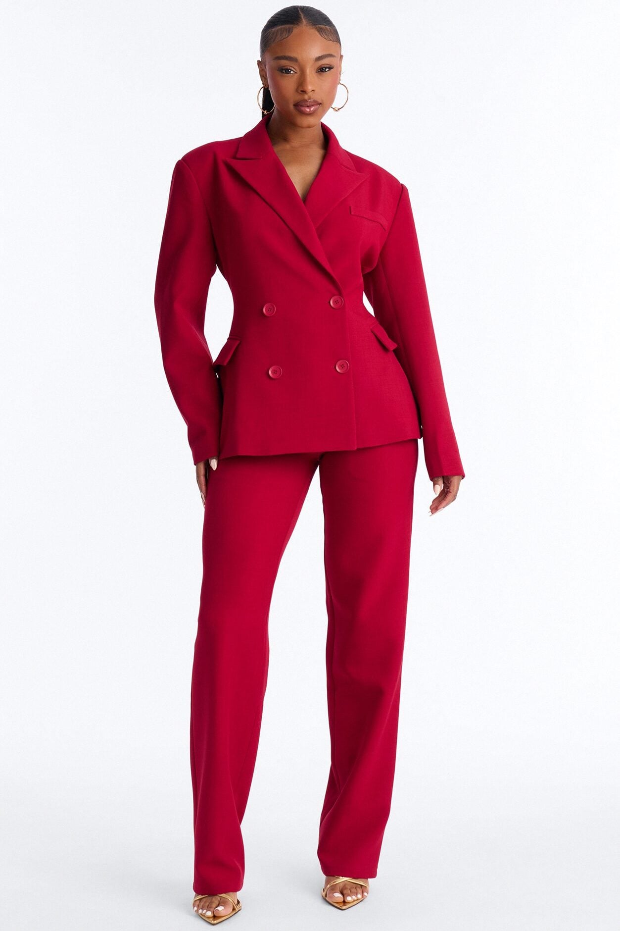 Empire Essentials Double Breasted Blazer - Red image 2