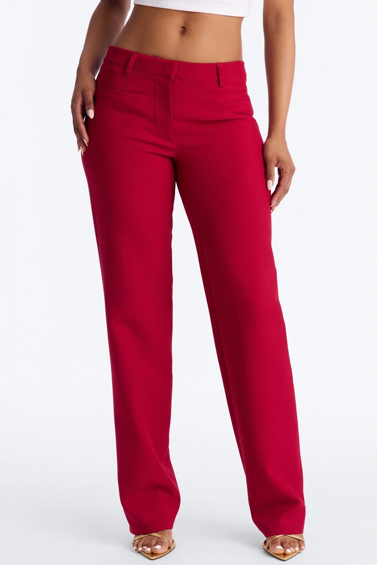 Empire Essentials Straight Leg Trouser - Red image 2