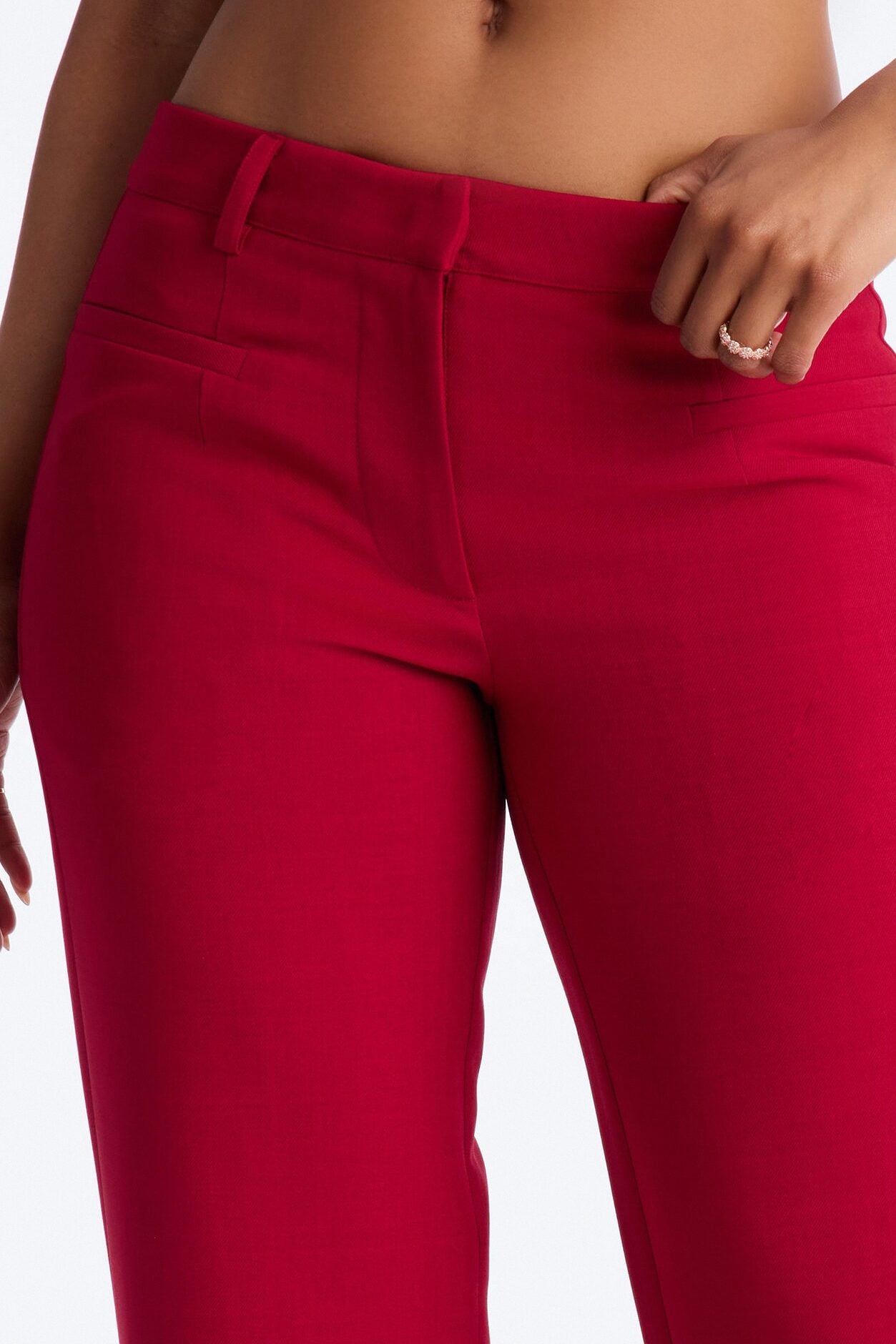 Empire Essentials Straight Leg Trouser - Red image 3