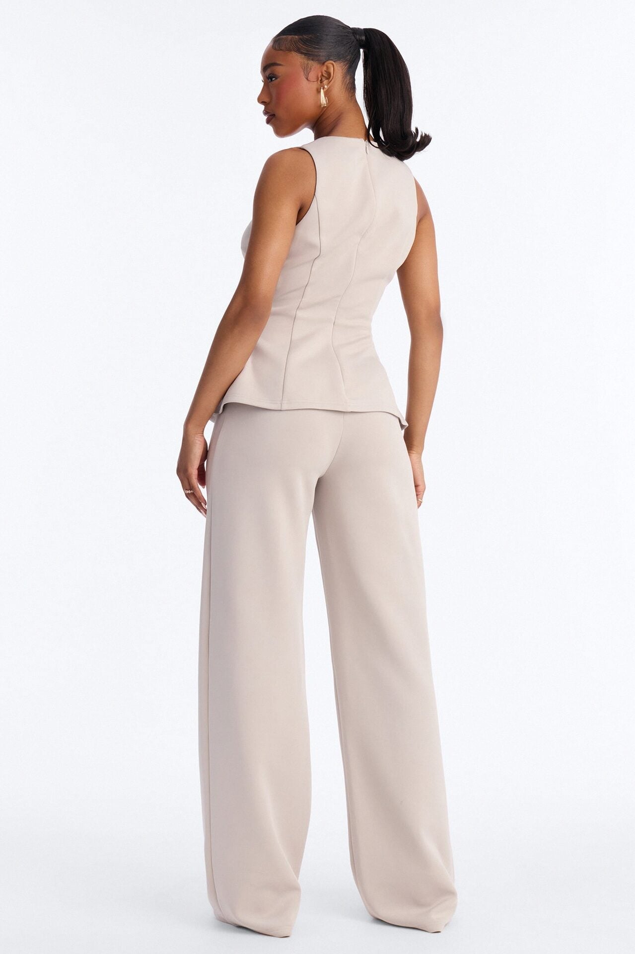 Gracia Hardware Wide Leg Jumpsuit - Stone image 4