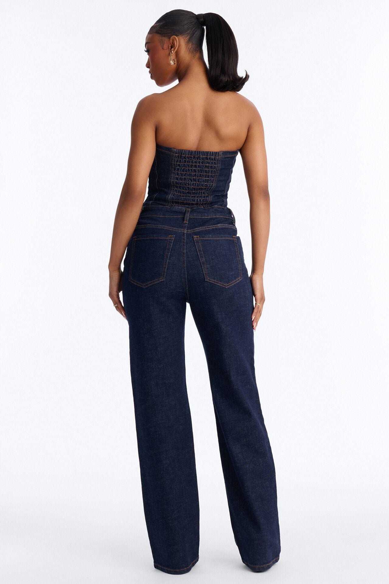 Street Blues Denim Jumpsuit - Dark Wash image 4