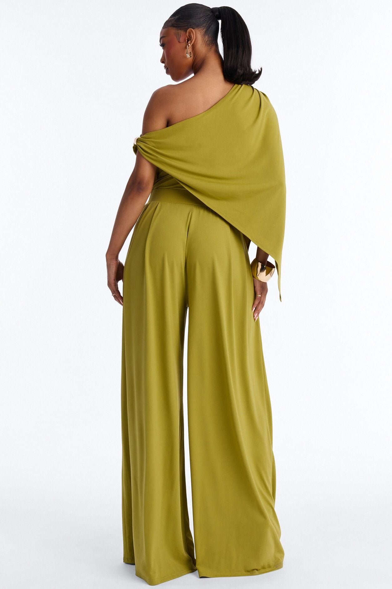 Shanti Asymmetrical Wide Leg Jumpsuit - Green image 4