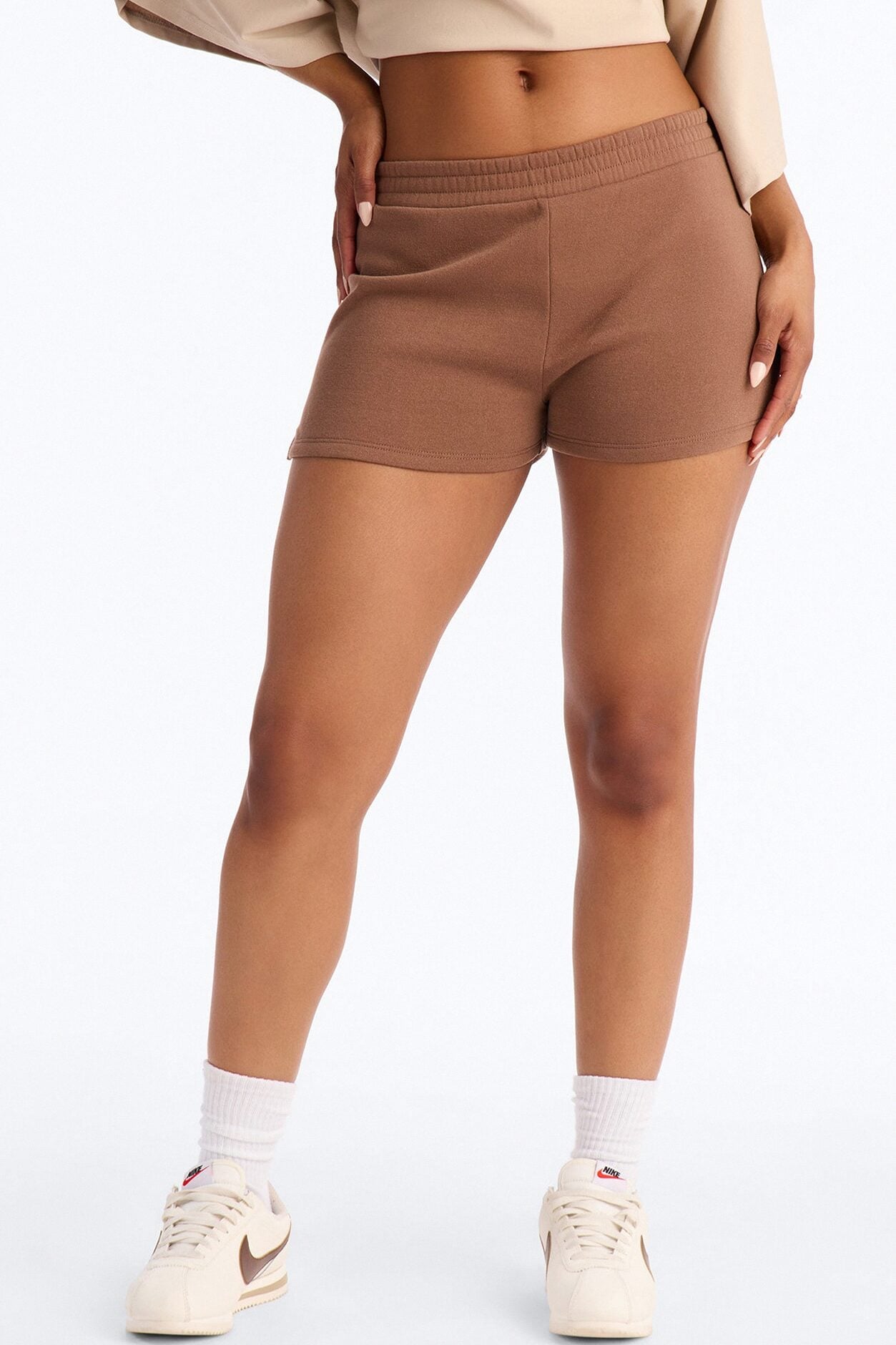 Jessica Fleece Lounge Micro Sweatshort - Mocha image 2