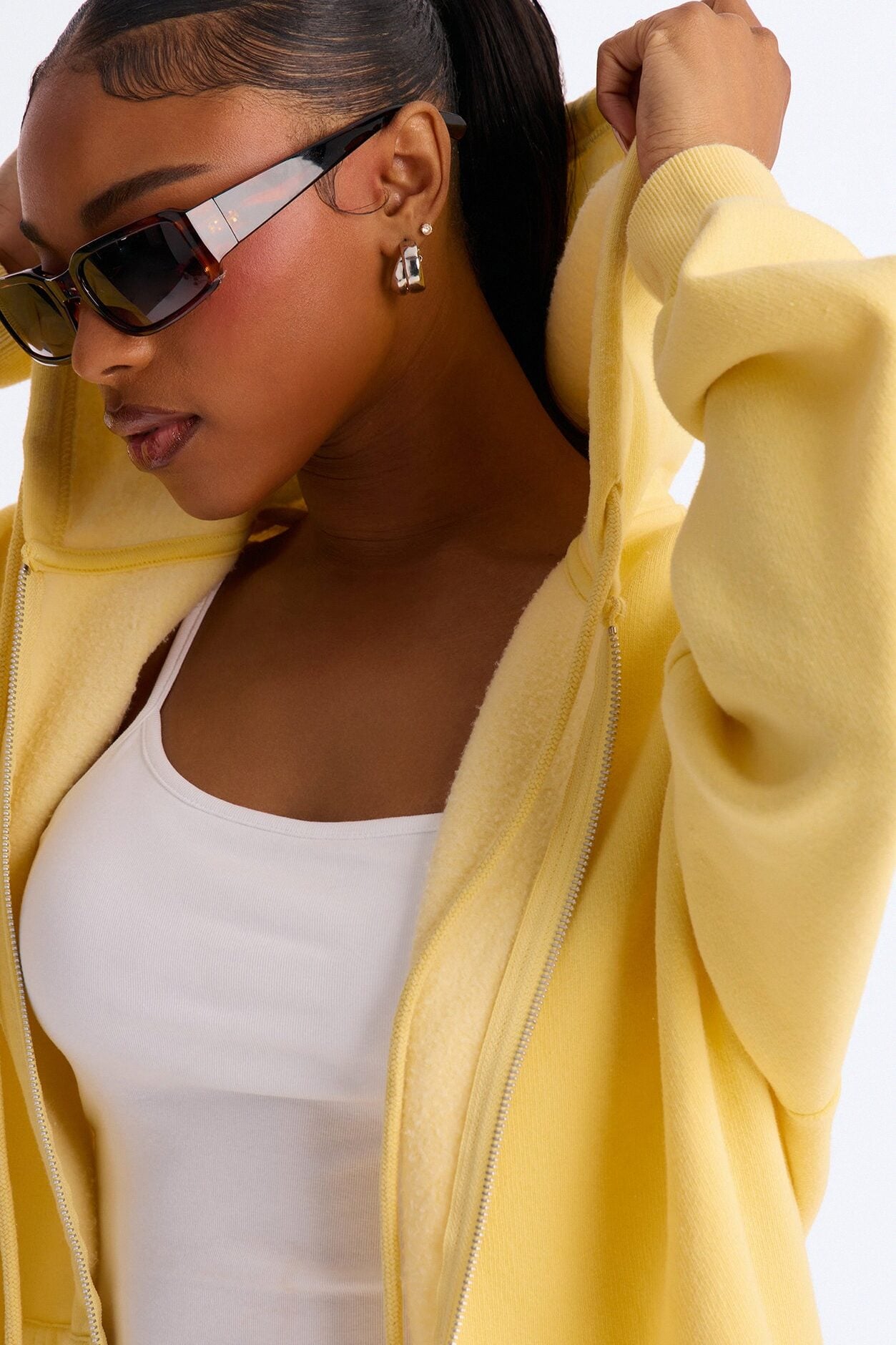 On The Run Washed Fleece Short Set - Yellow image 3