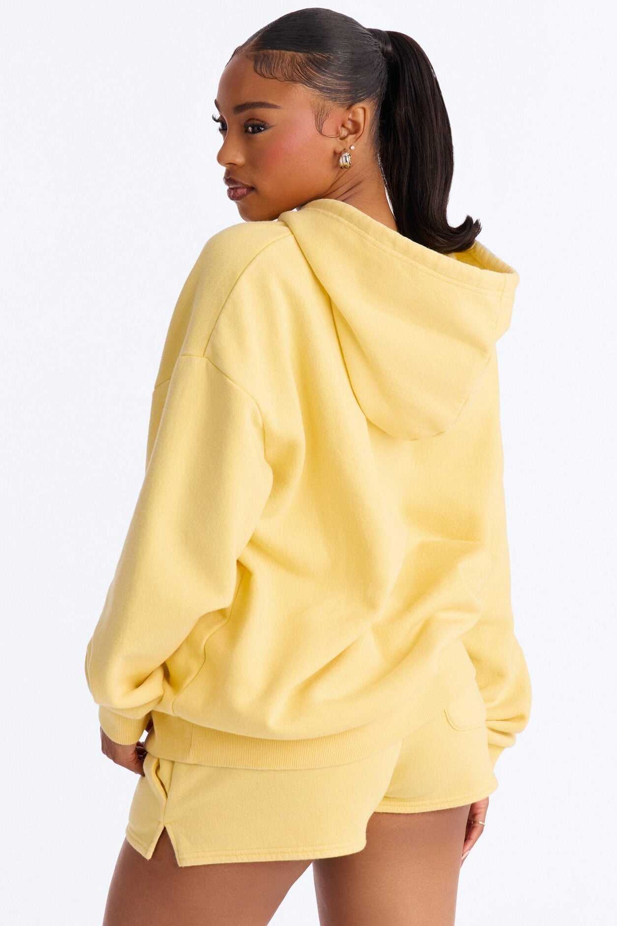 On The Run Washed Fleece Short Set - Yellow image 5