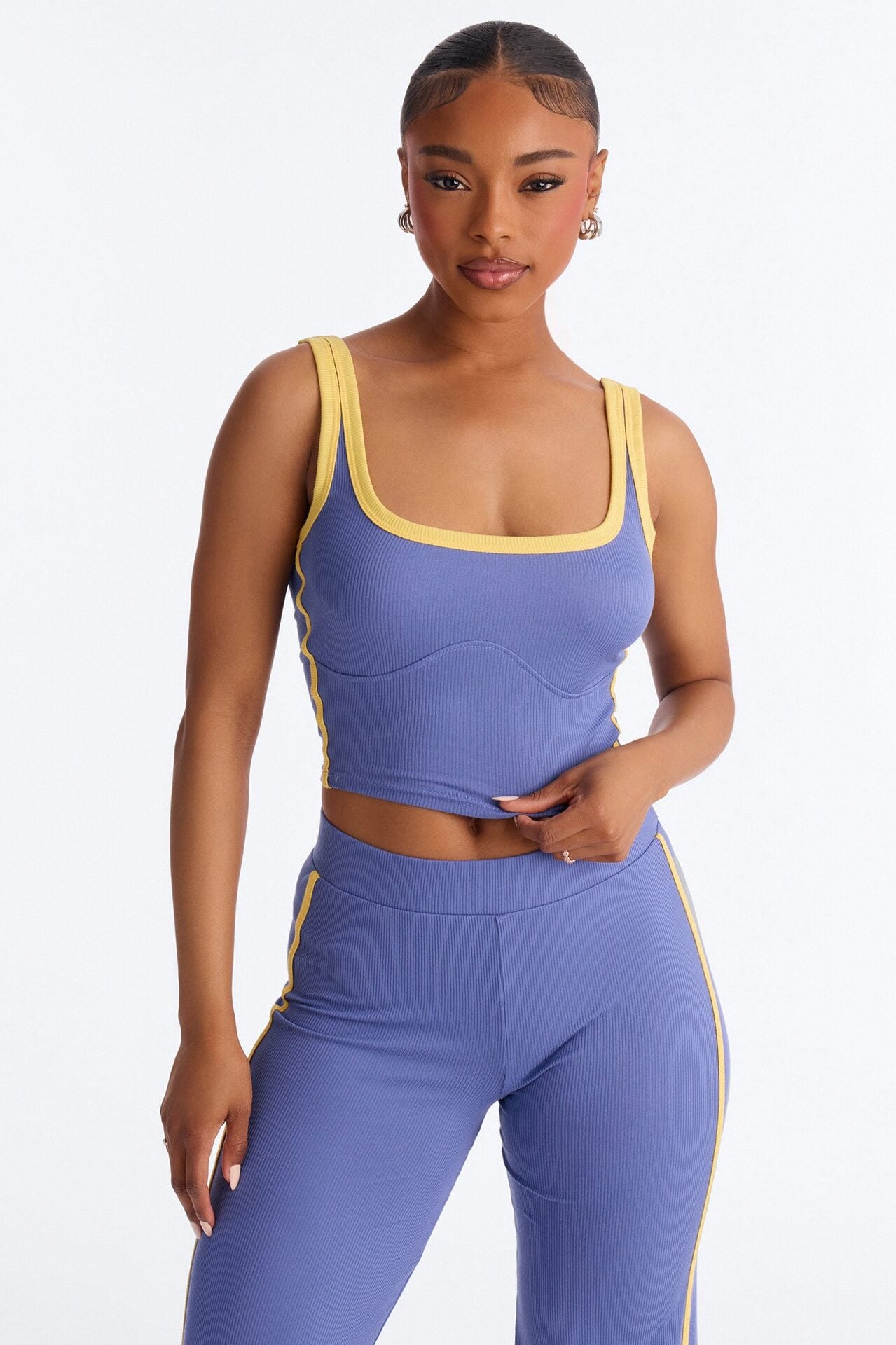 Mica Ribbed Pant Set - Denim image 2