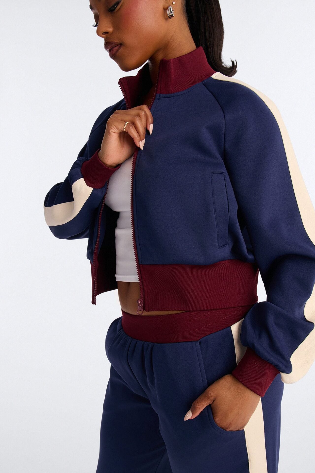 Power Trip Scuba Funnel Neck Jacket - Navy/combo image 3