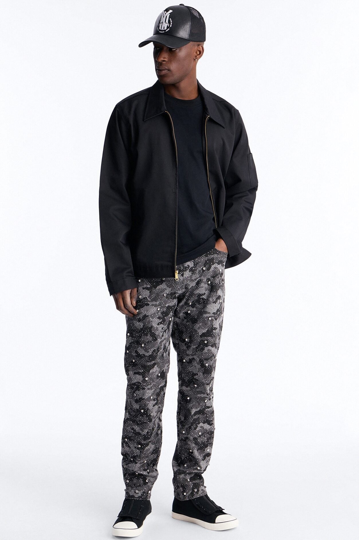 Slim Embellished Hex Pant - Black image 2
