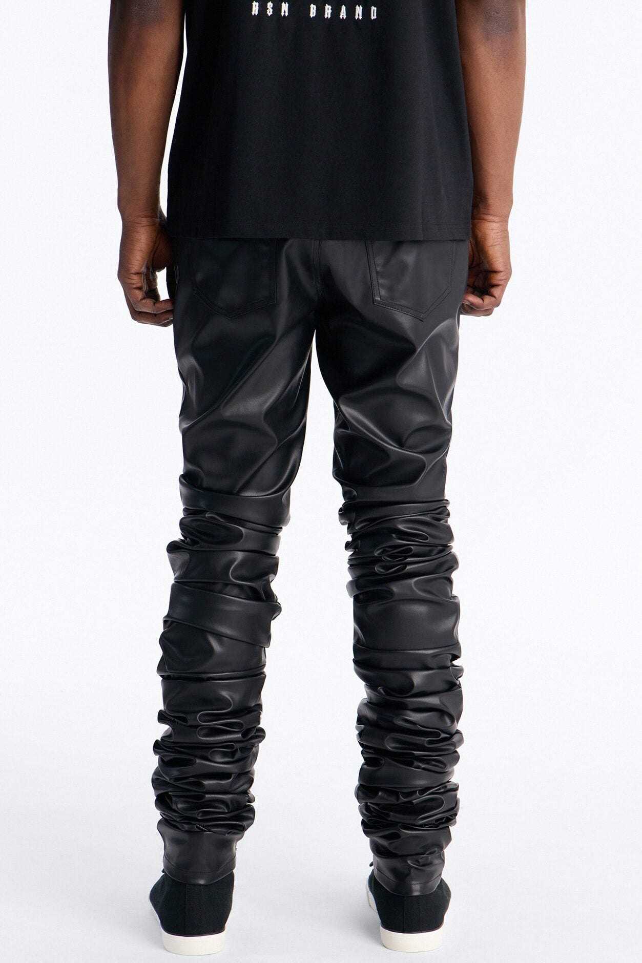 Skinny Ultra Stacked Faux Leather Pant - Black image 4