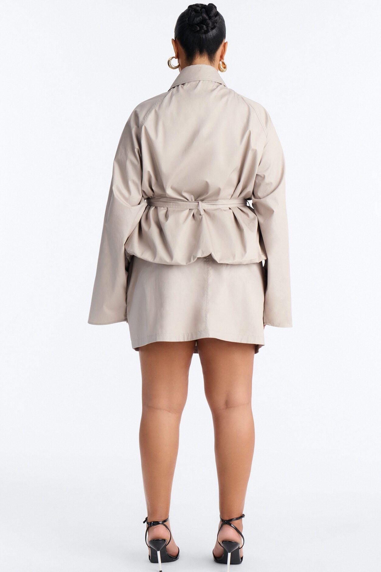 Fall For Me Cropped Trench Jacket - Taupe image 8