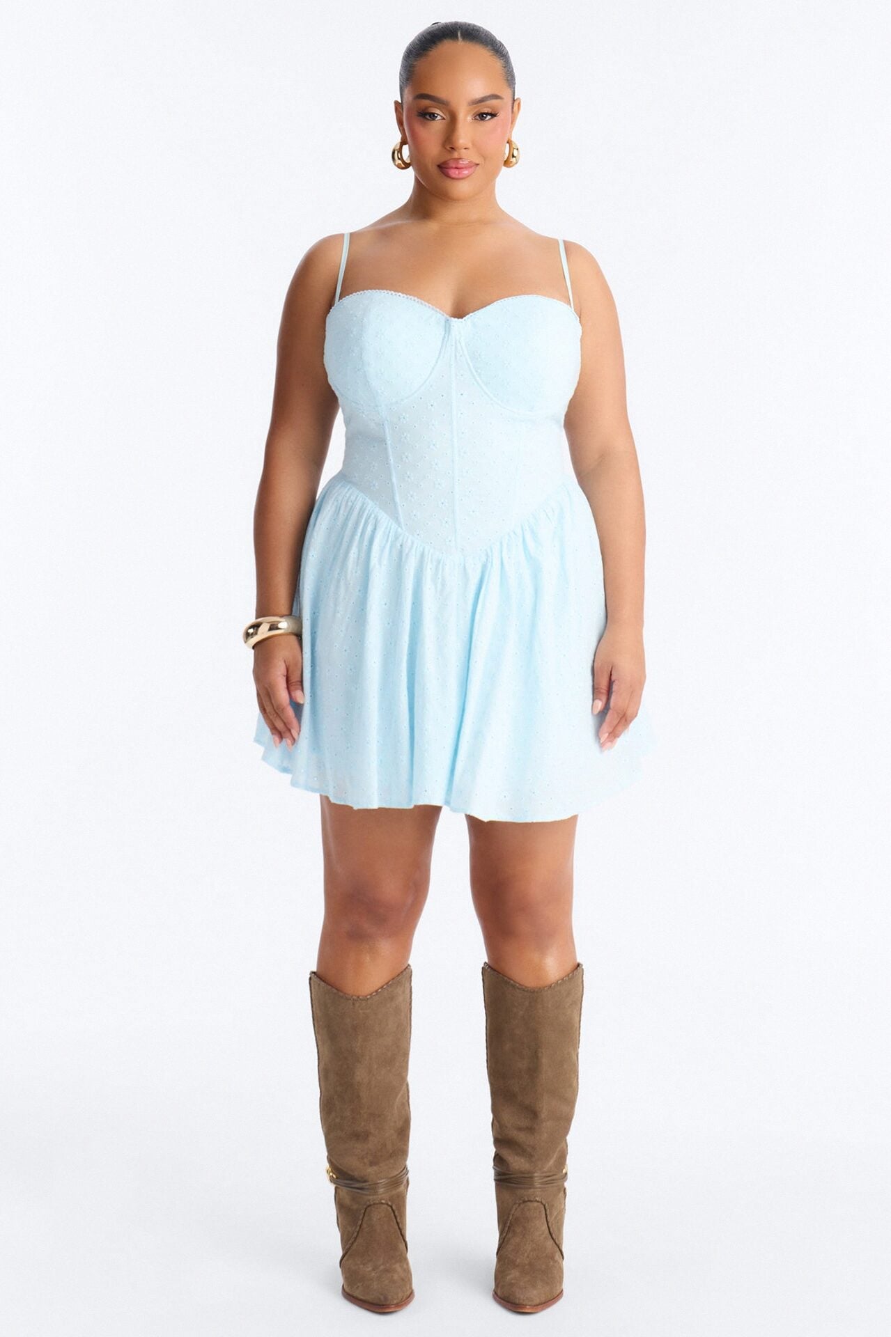 Sweet Pea Eyelet Mini Dress - Light Blue image 5
