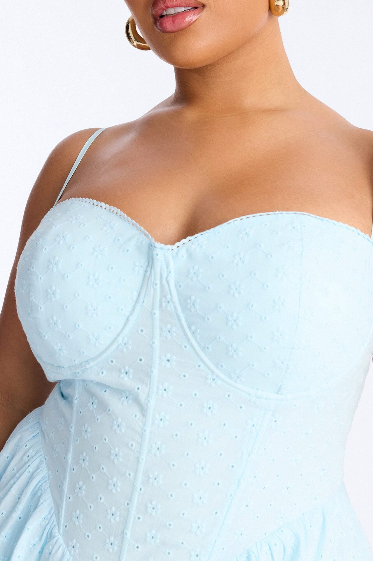 Sweet Pea Eyelet Mini Dress - Light Blue image 7