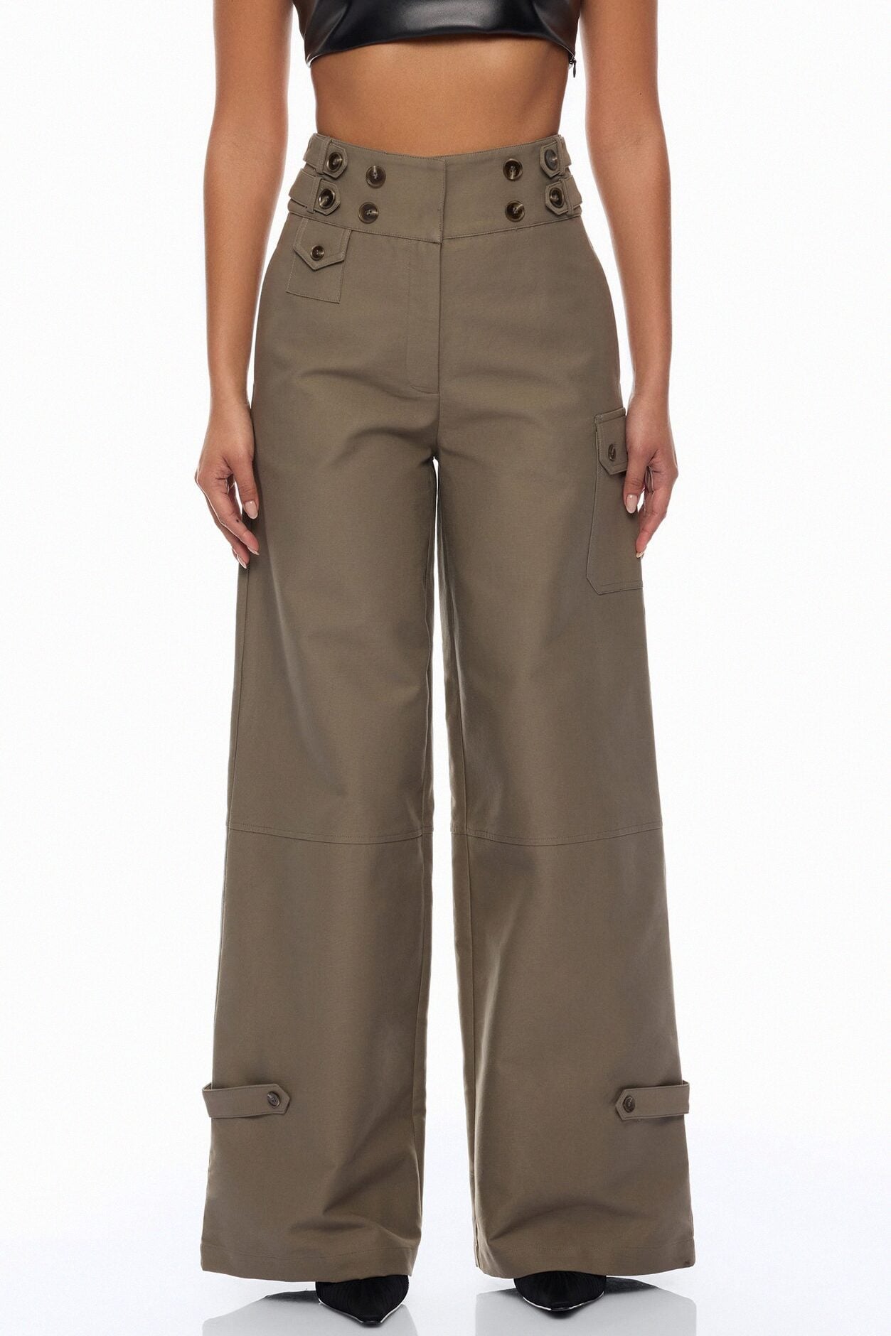 Marcella Cargo Wide Leg Pant - Olive image 2