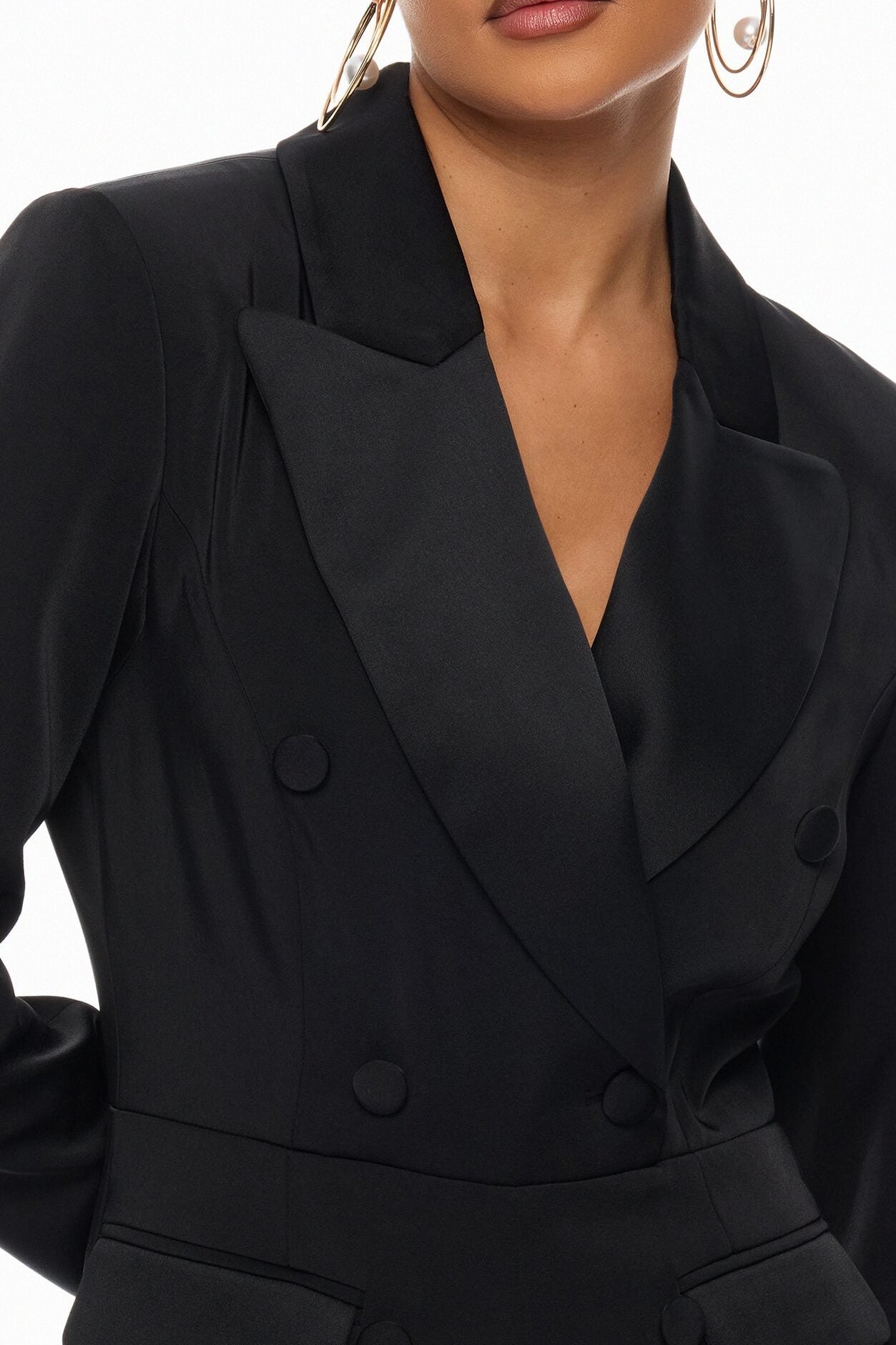 Unbothered Blazer Romper - Black image 3