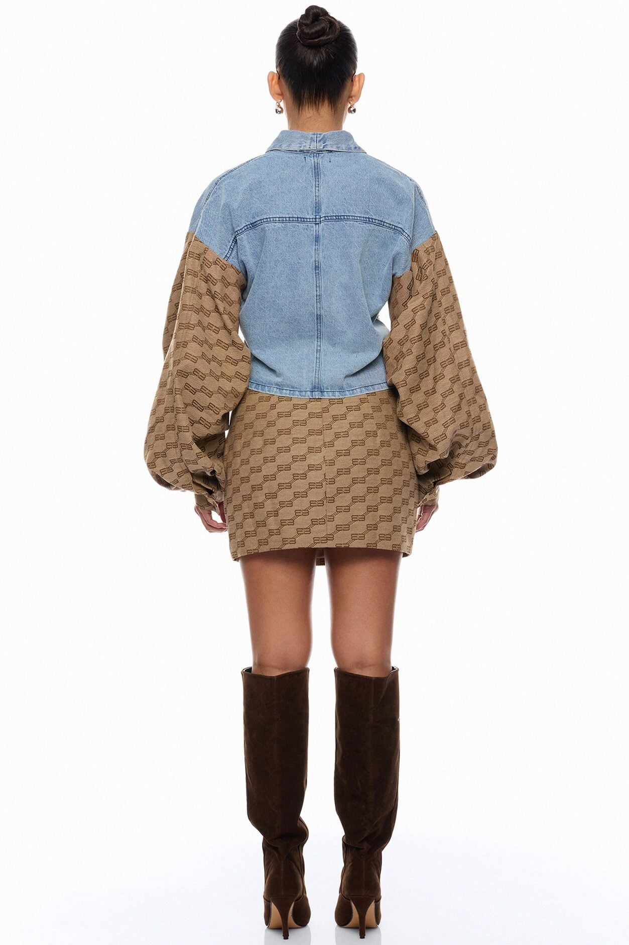 Zaelyn Denim Jacket Mini Skirt Set - Medium Wash image 4