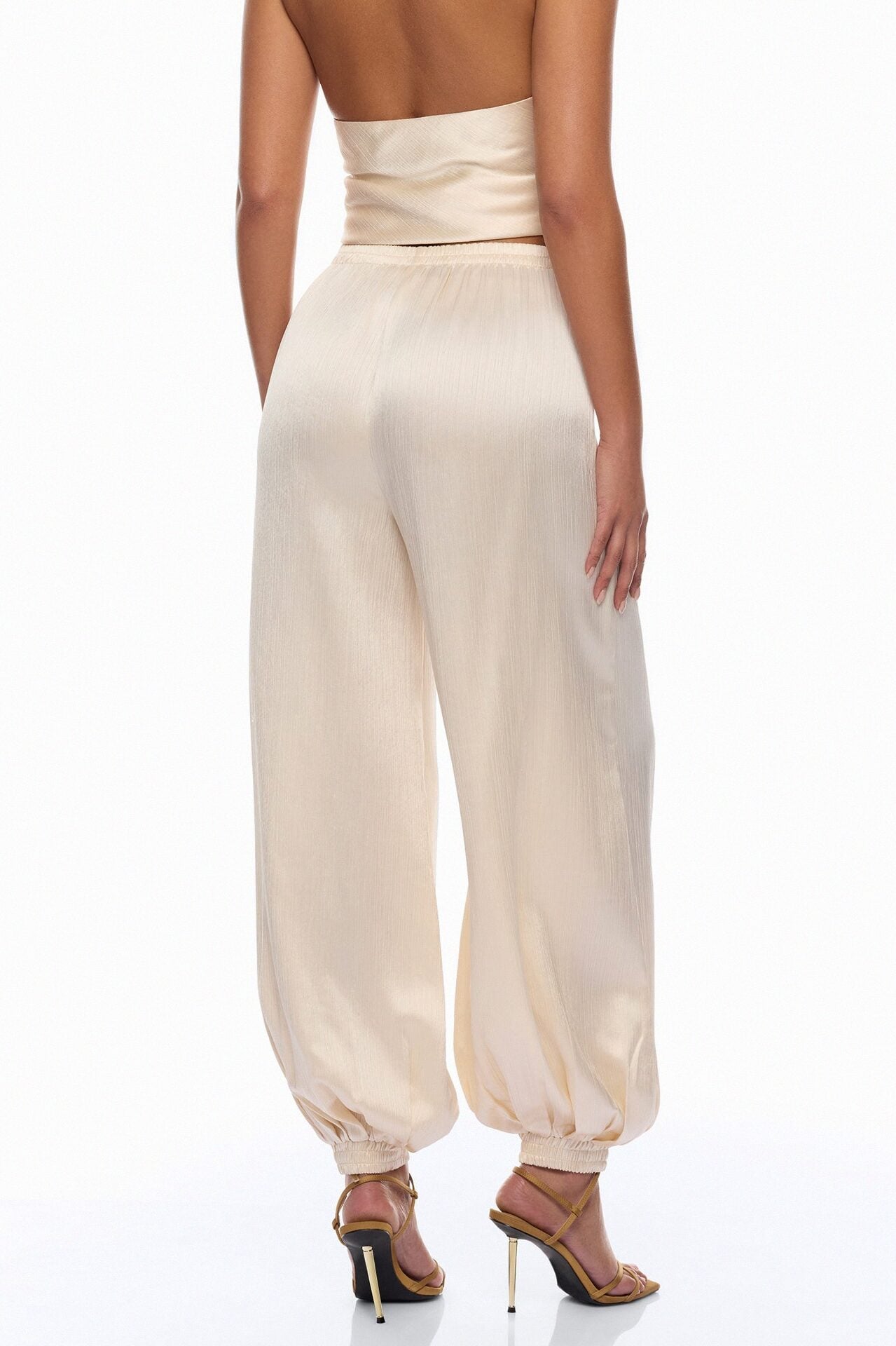 Nicolette Satin Balloon Pant - Champagne image 3