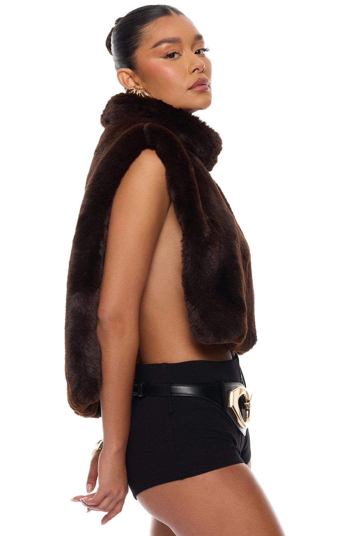 At The Slopes Faux Fur Vest - Brown image 3
