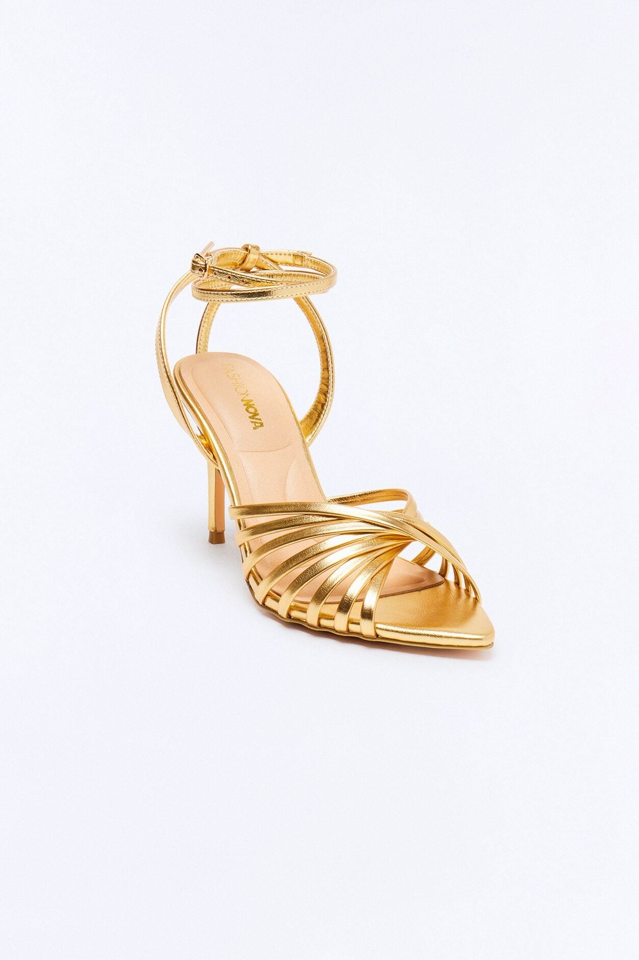 Dayza Ankle Strap Heels - Gold image 2
