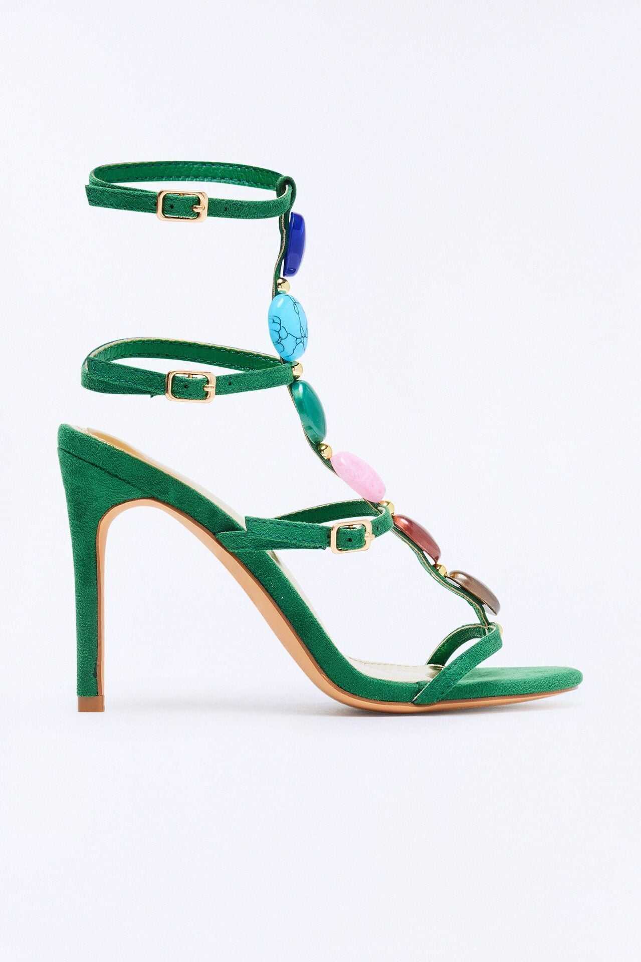 Colbie Stone Ankle Strap Heels - Green image 2