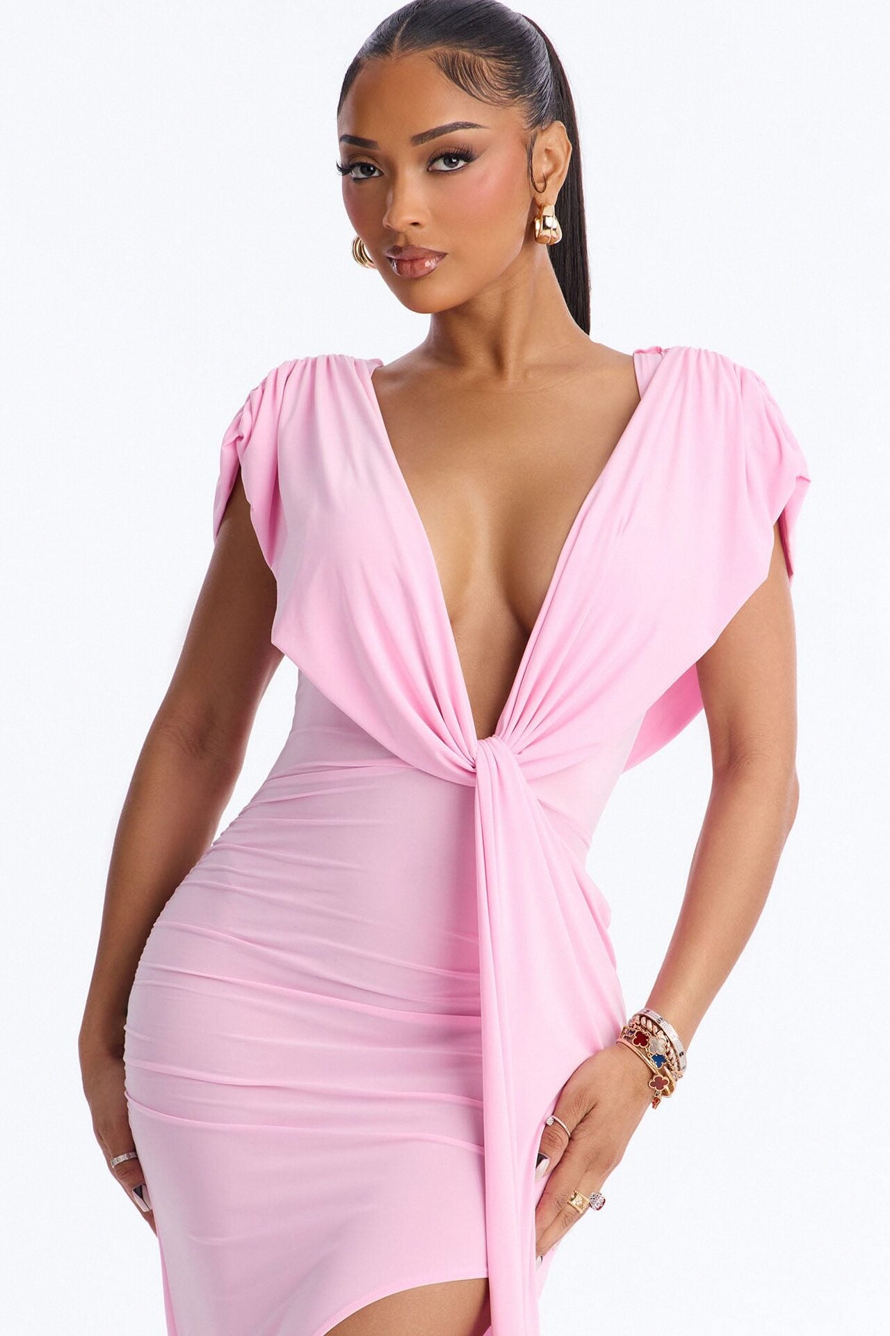 Wynn Draped Maxi Dress - Light Pink image 2