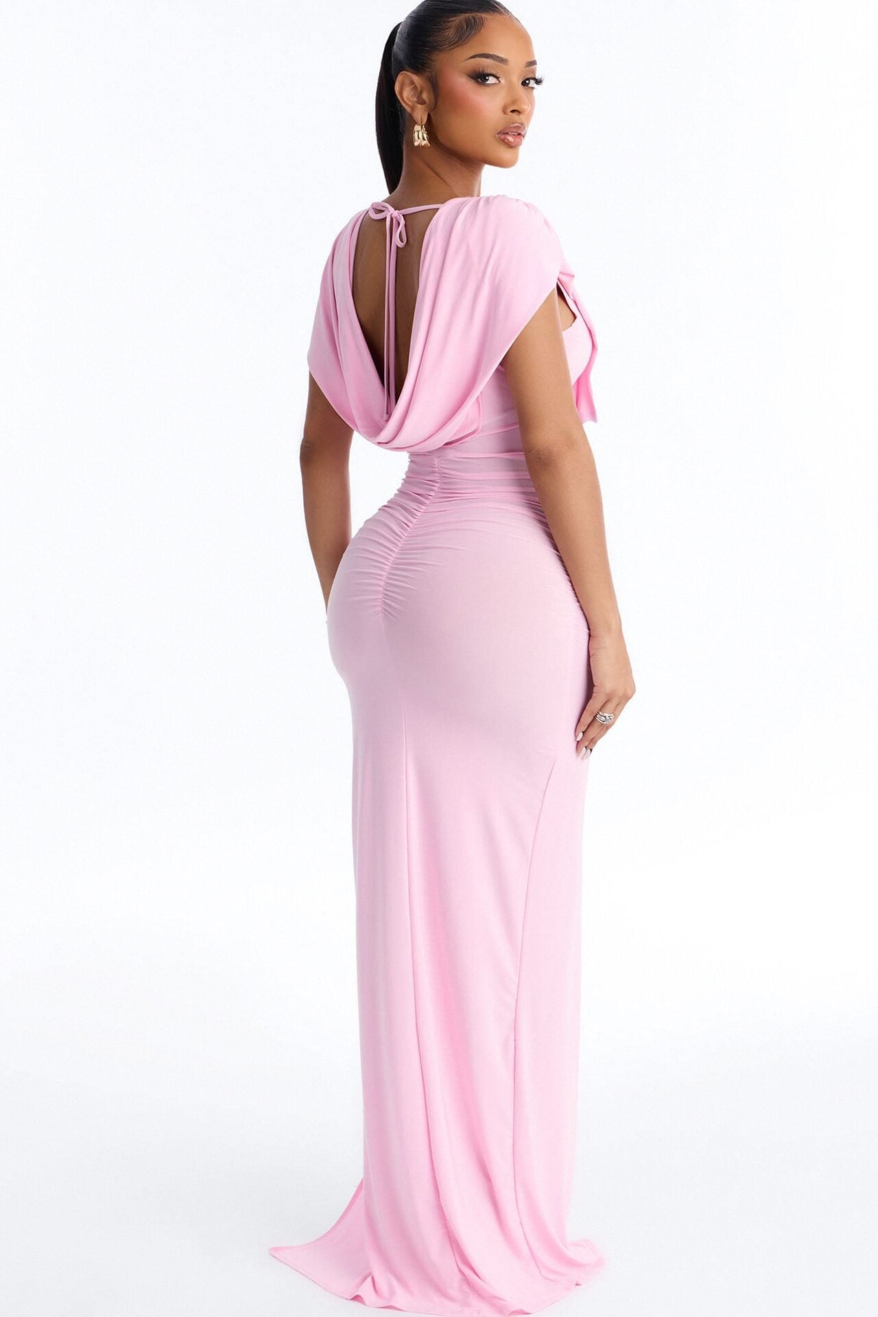 Wynn Draped Maxi Dress - Light Pink image 3