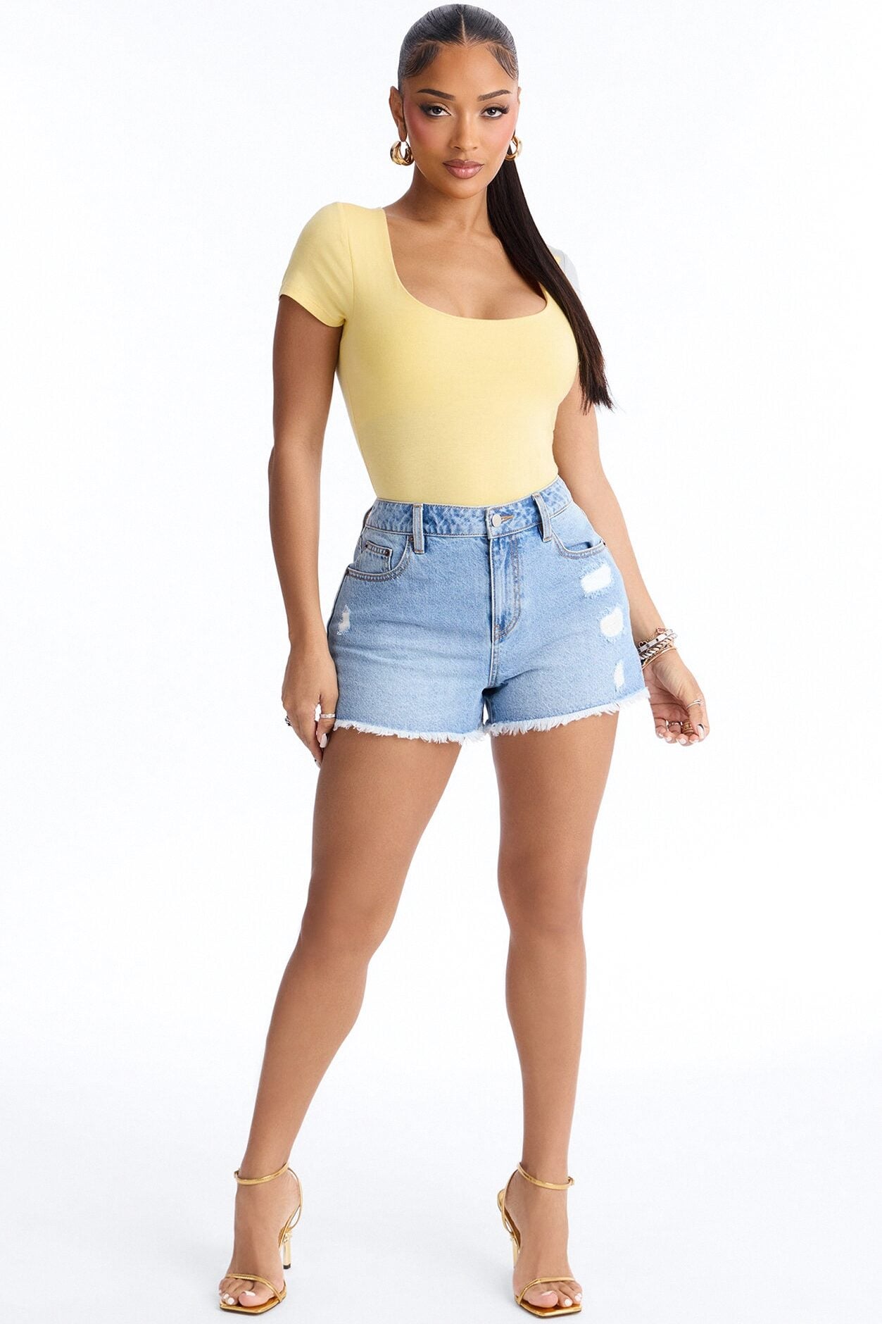 Adalyn Double Lined Bodysuit - Butter Yellow image 2