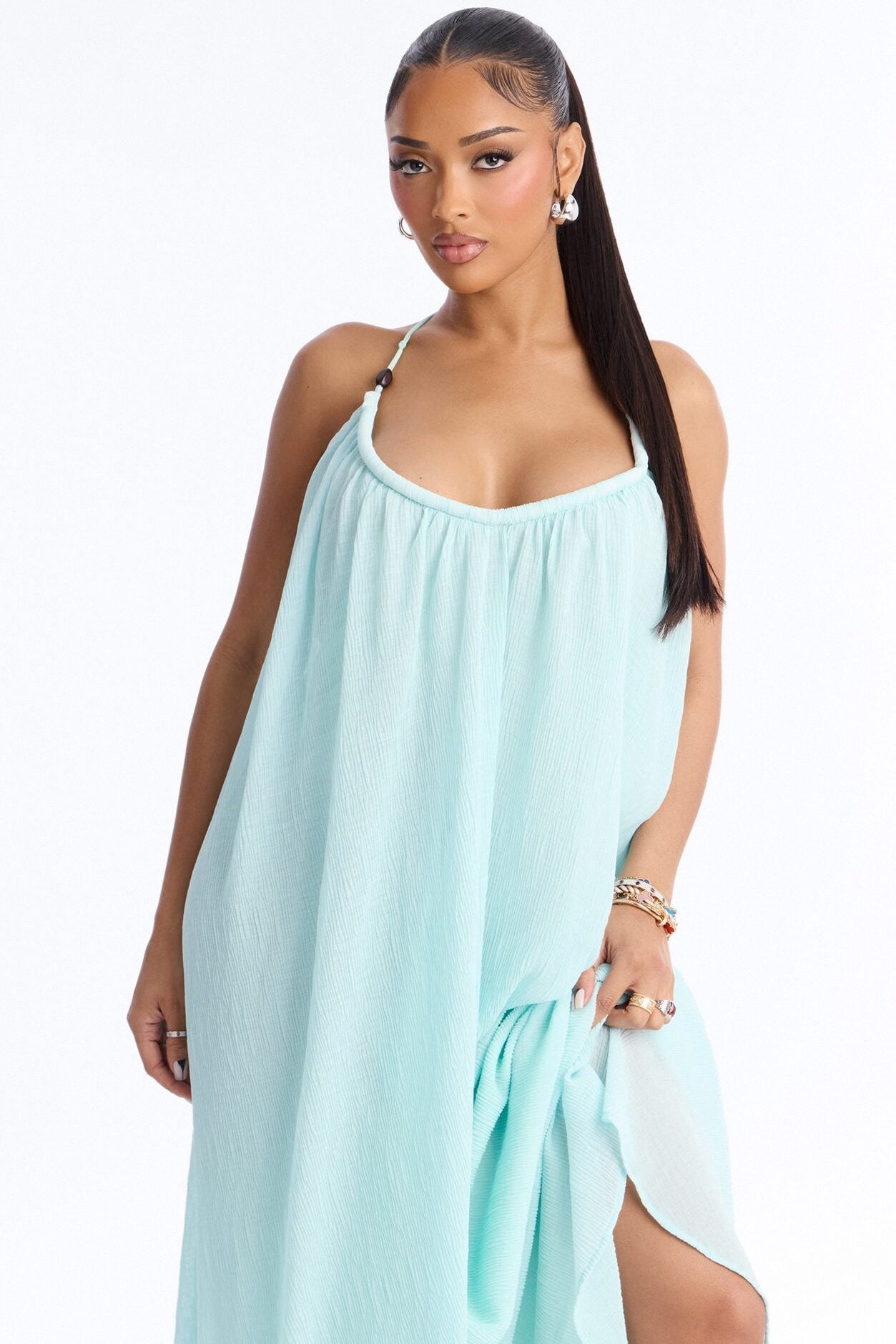 Tori Textured Maxi Dress - Blue image 2