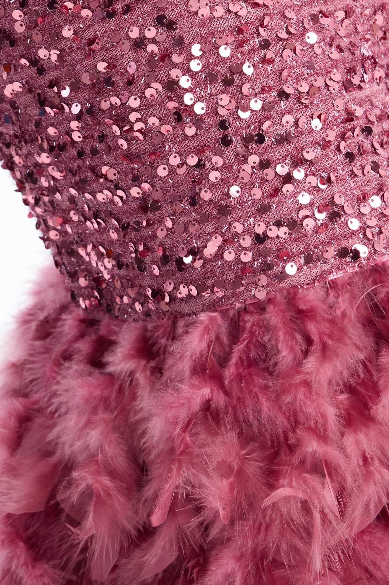 Zoey Feathered Sequin Midi Dress - Mauve image 4
