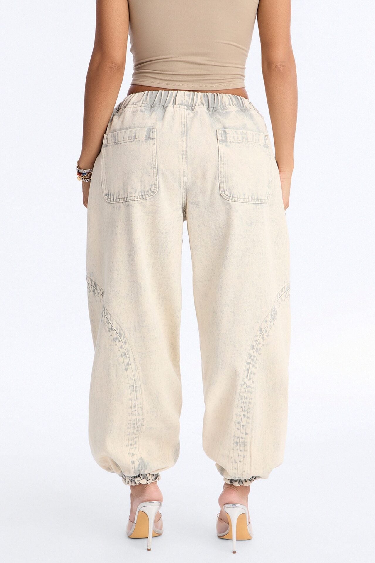 Alicia Washed Jogger Twill Pant - Stone image 4