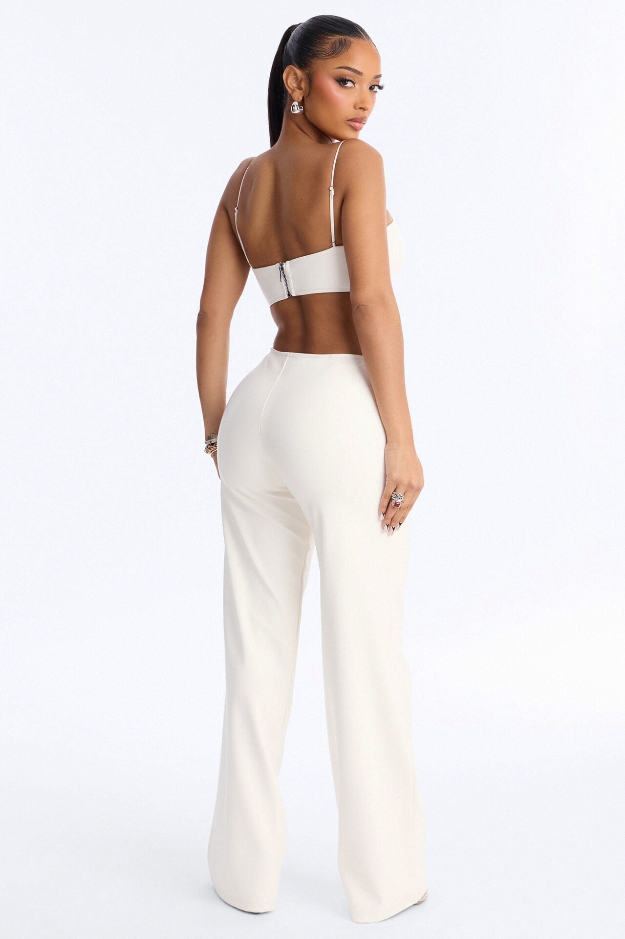 Baddie Behavior Faux Leather Pant Set - White image 3