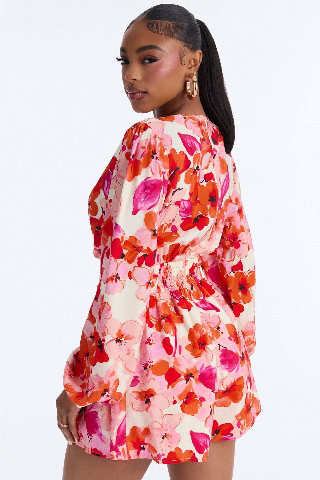 Fia Floral Ruffle Romper - Pink image 4