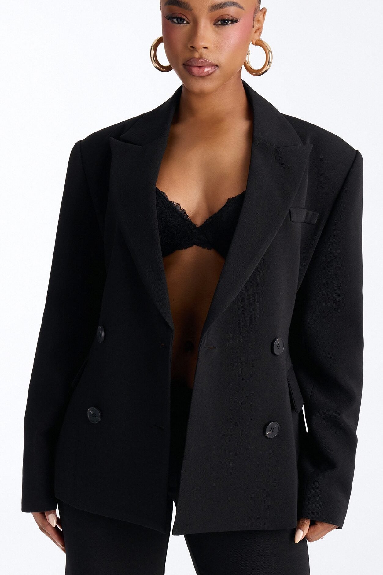 Empire Essentials Double Breasted Blazer - Black image 3