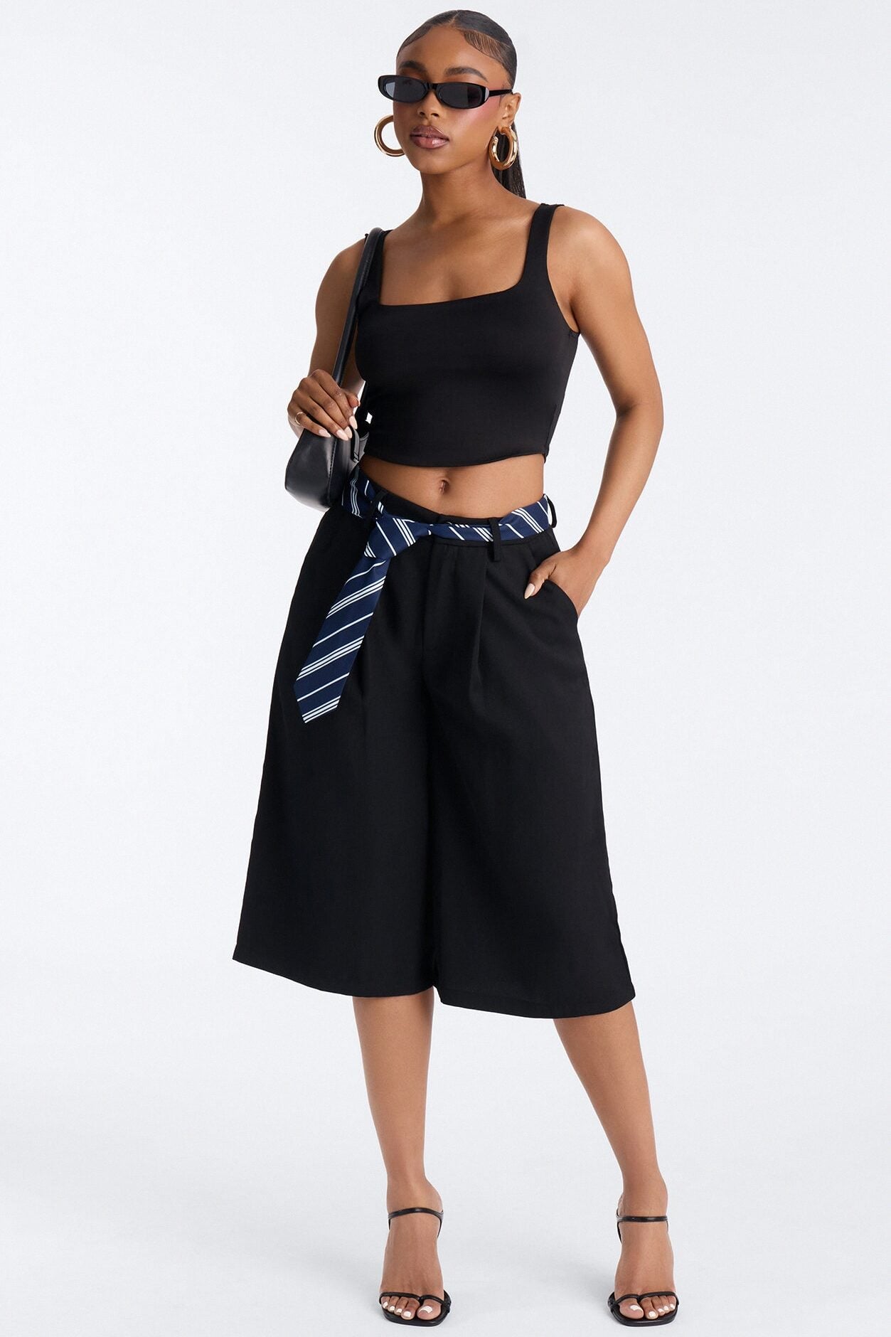 All Tied Up Trouser Bermuda Short - Black image 2