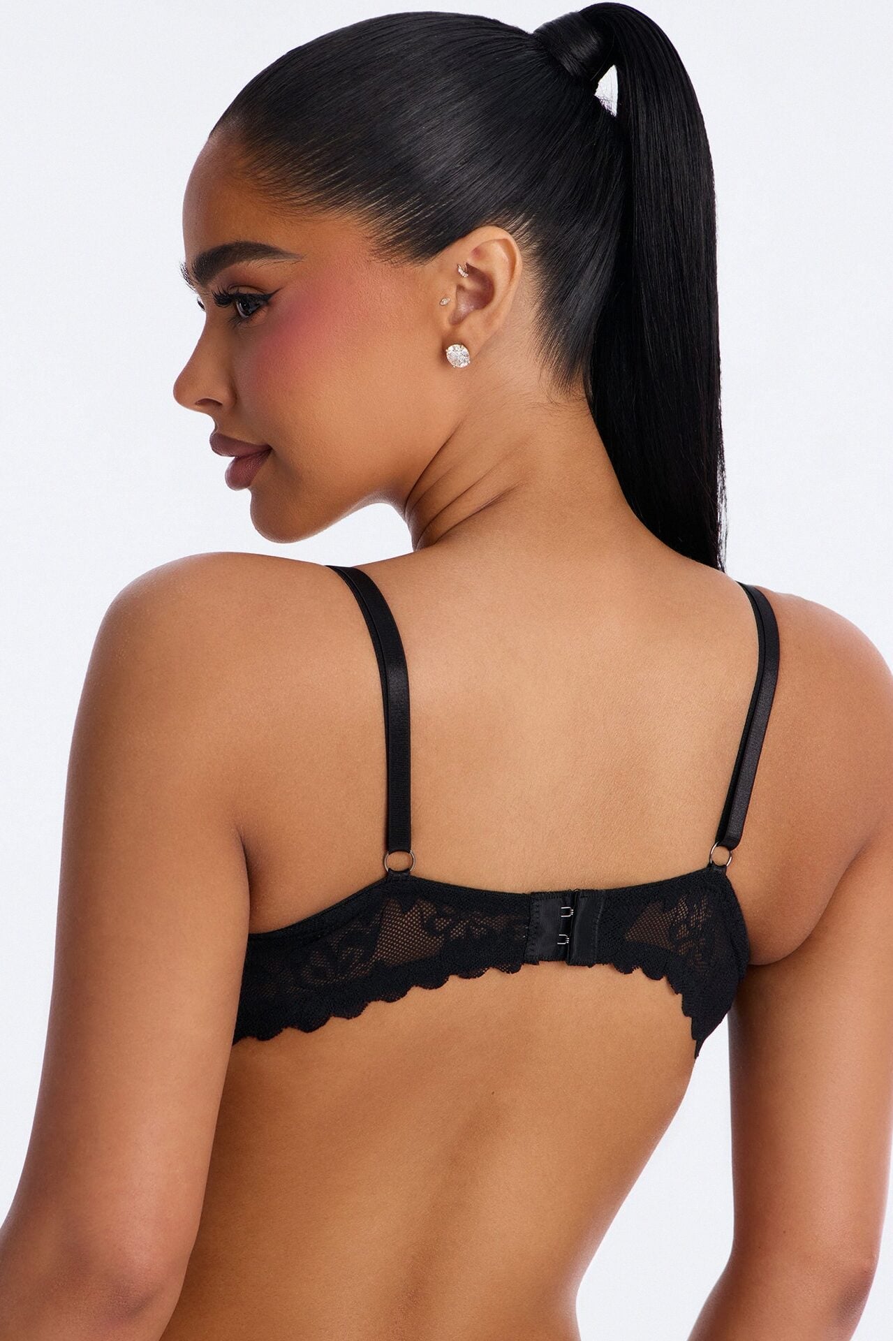 Pure Form Lace Push Up Bra - Black image 3